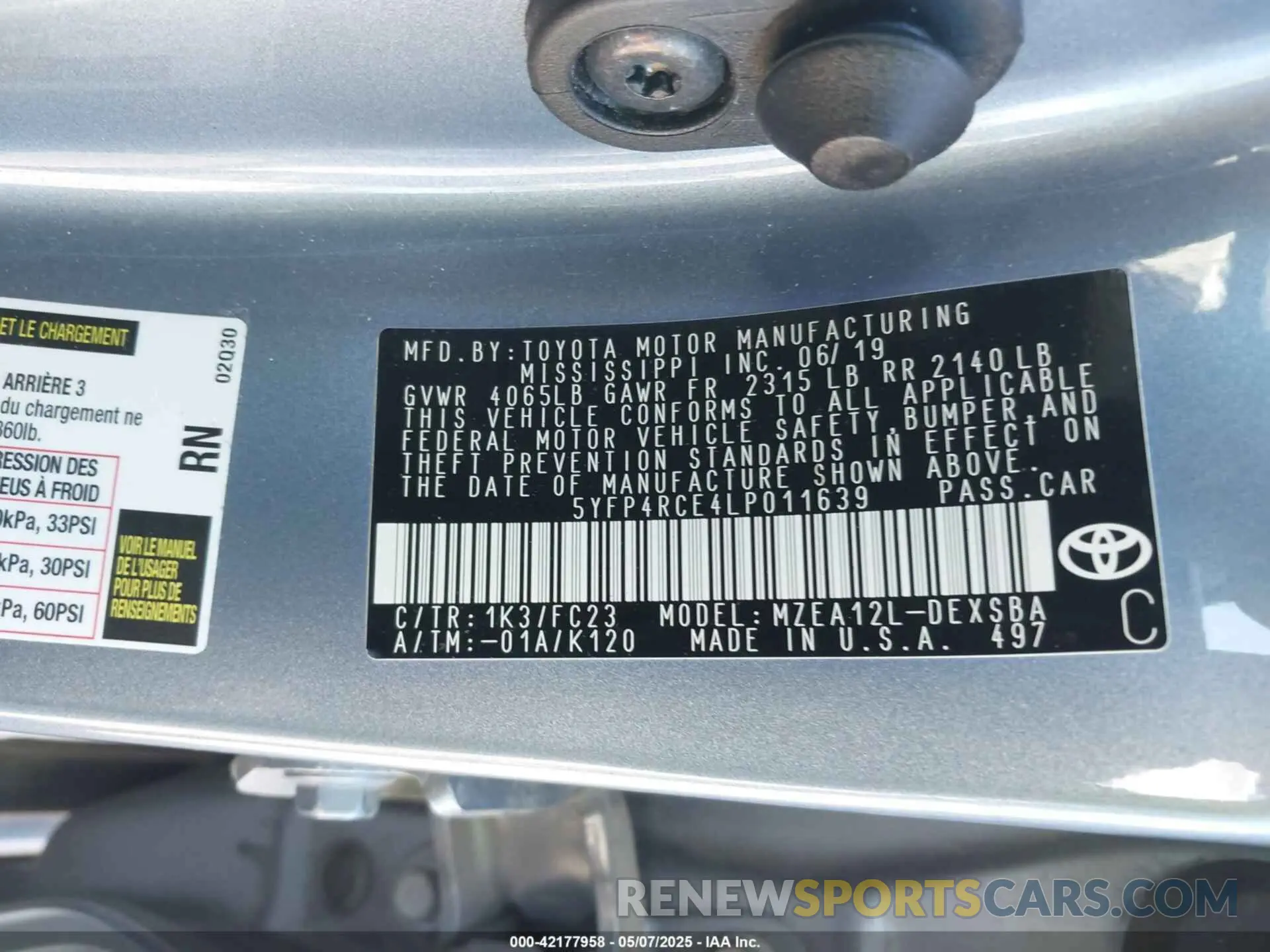 9 Фотография поврежденного автомобиля 5YFP4RCE4LP011639 TOYOTA COROLLA 2020