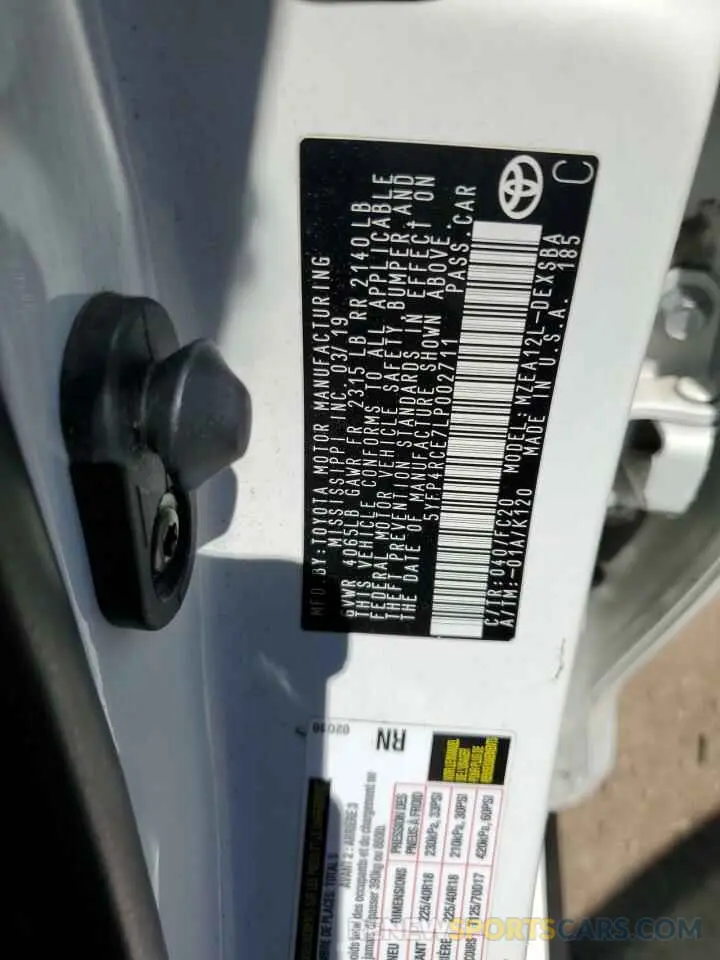 12 Фотография поврежденного автомобиля 5YFP4RCE7LP002711 TOYOTA COROLLA 2020