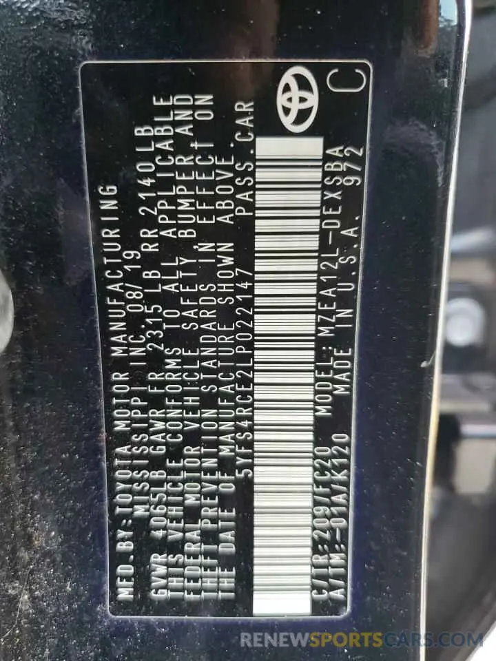 13 Photograph of a damaged car 5YFS4RCE2LP022147 TOYOTA COROLLA 2020
