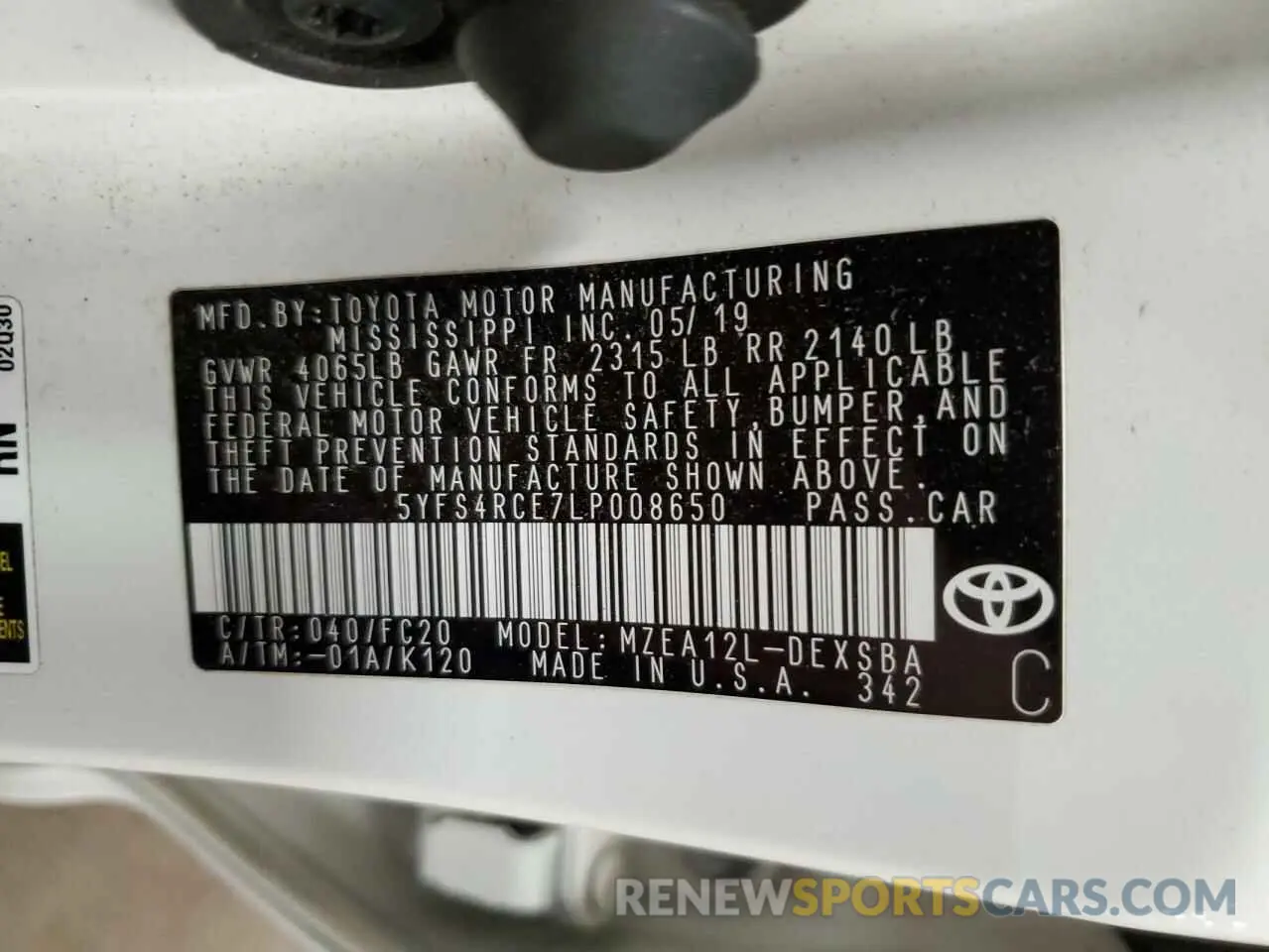 13 Фотография поврежденного автомобиля 5YFS4RCE7LP008650 TOYOTA COROLLA 2020
