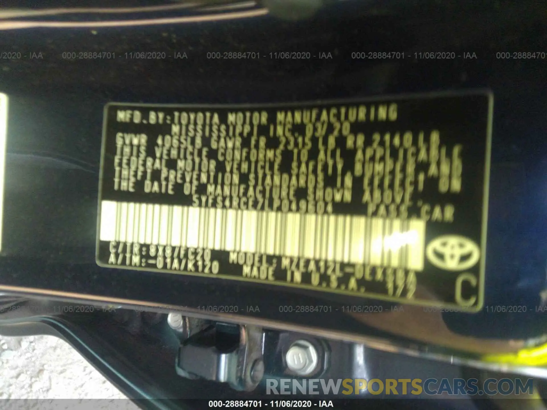 9 Photograph of a damaged car 5YFS4RCE7LP049604 TOYOTA COROLLA 2020