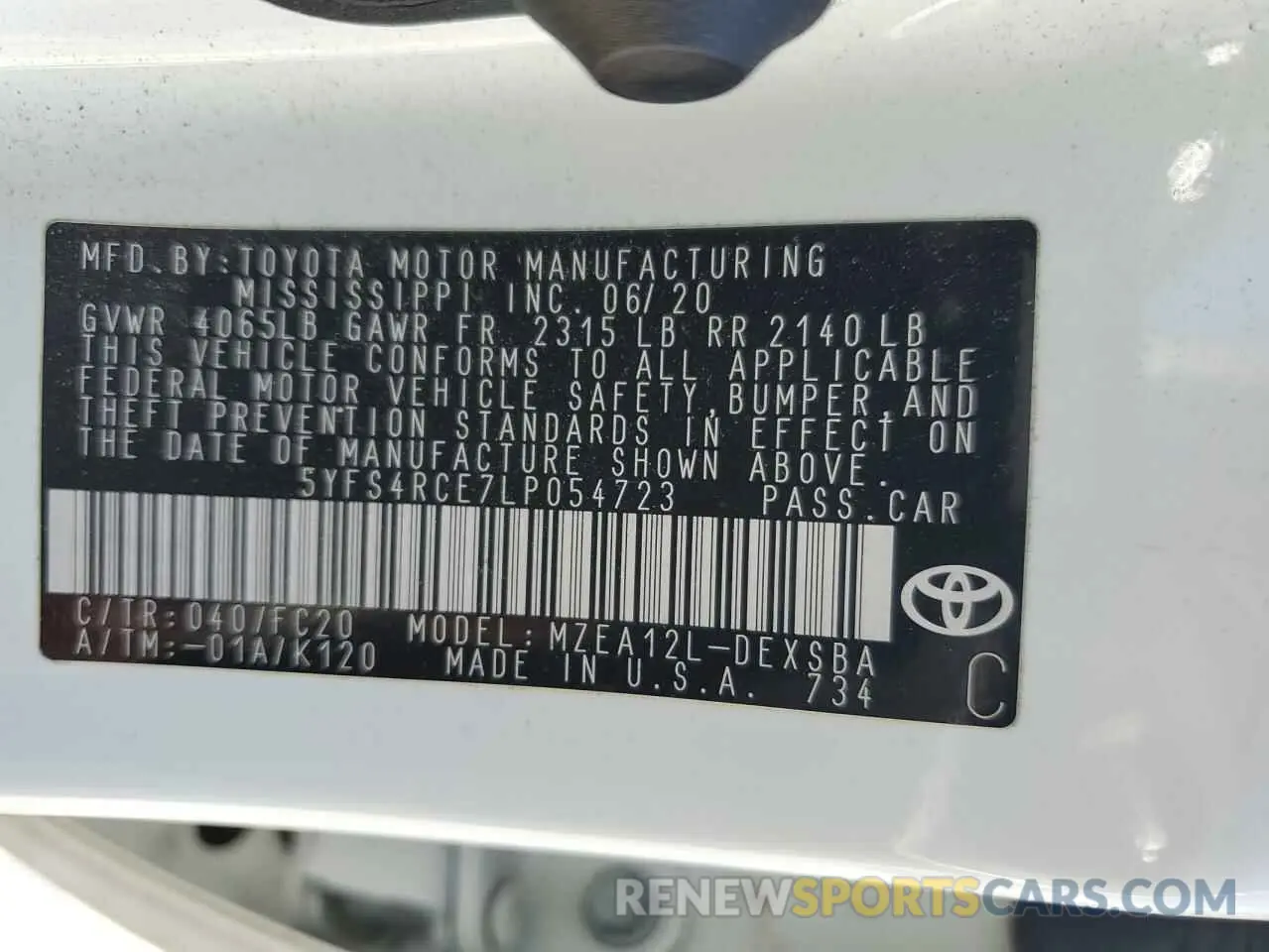 14 Фотография поврежденного автомобиля 5YFS4RCE7LP054723 TOYOTA COROLLA 2020