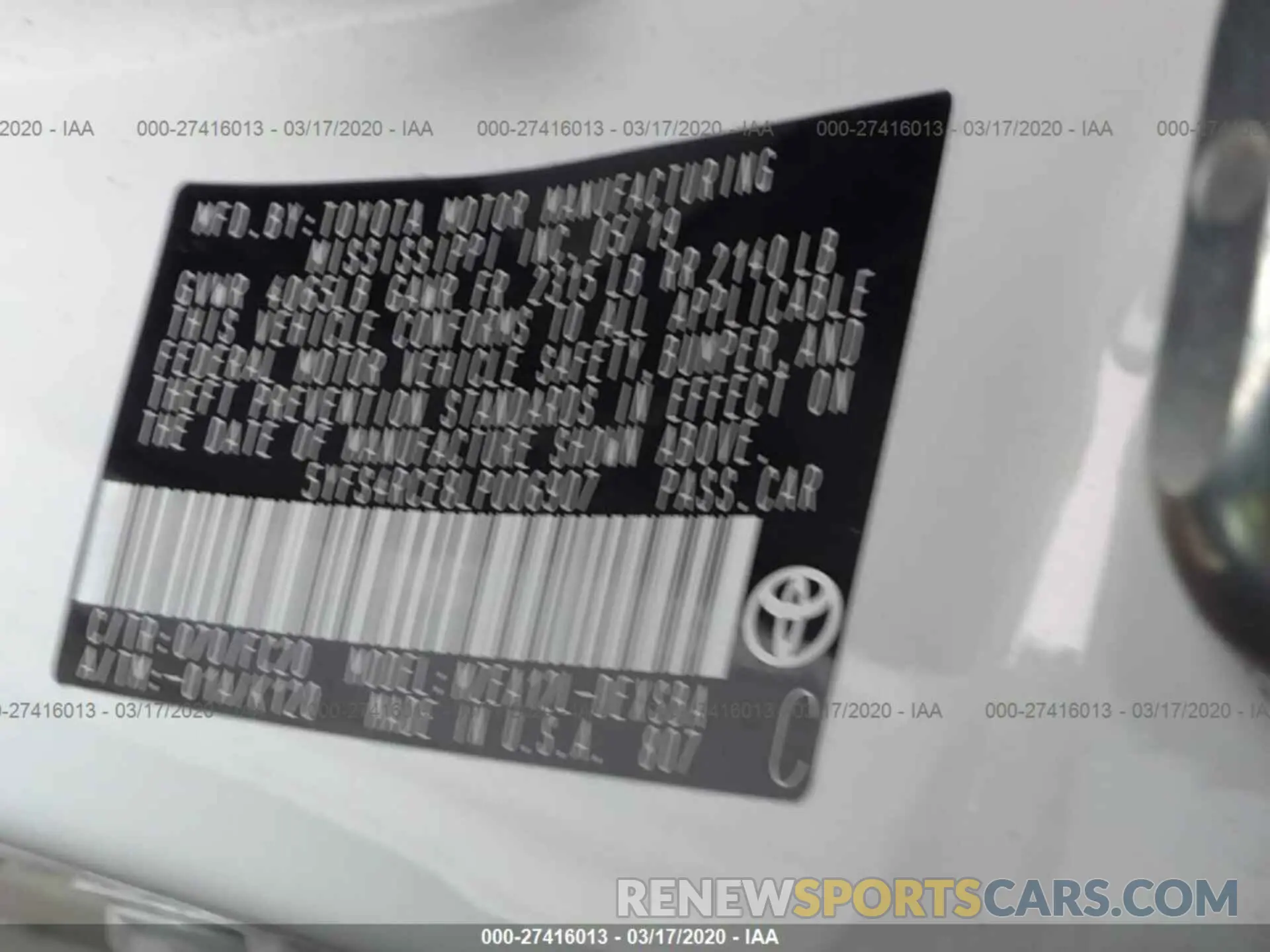 9 Photograph of a damaged car 5YFS4RCE8LP006907 TOYOTA COROLLA 2020