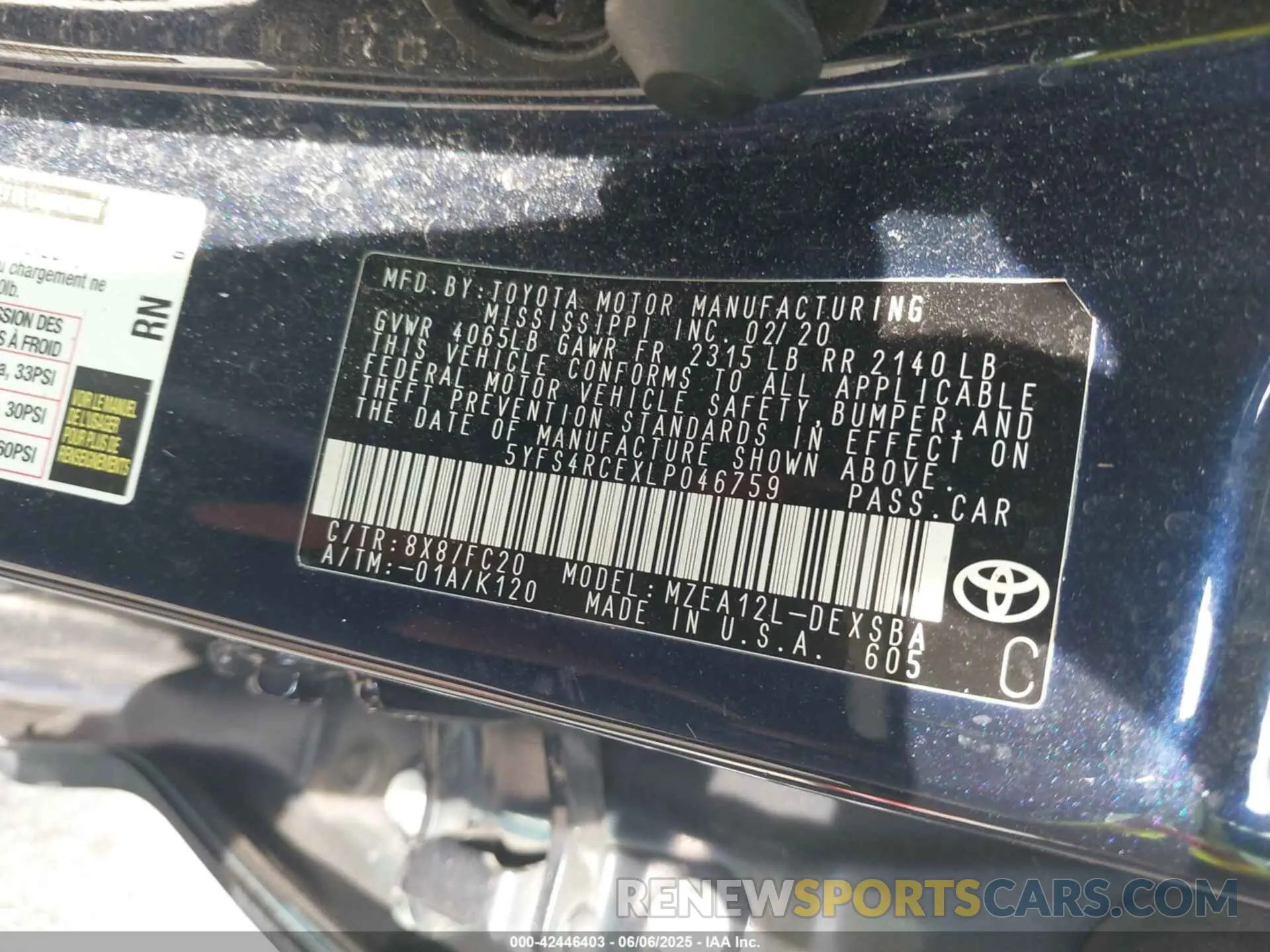 9 Photograph of a damaged car 5YFS4RCEXLP046759 TOYOTA COROLLA 2020