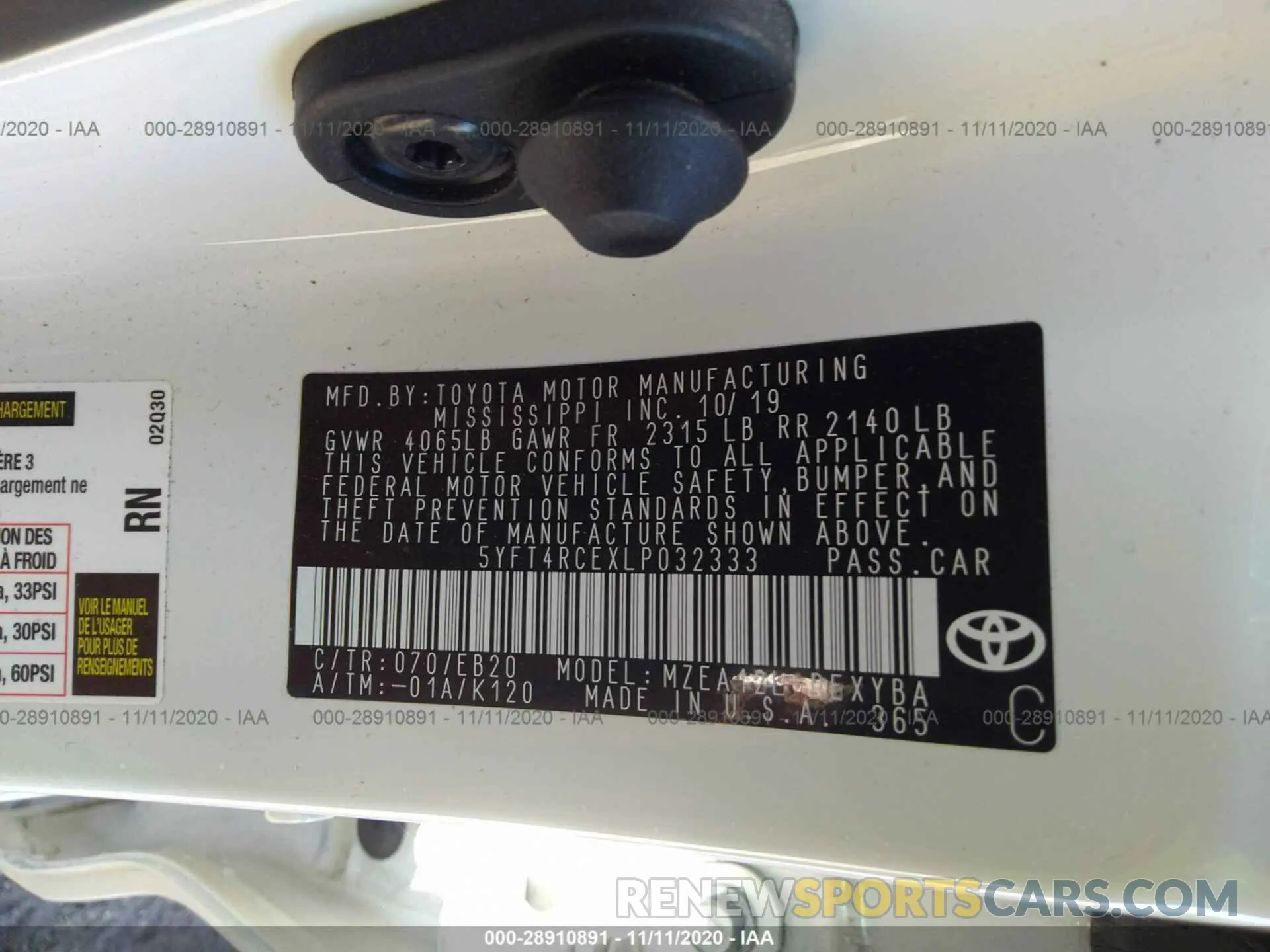 9 Фотография поврежденного автомобиля 5YFT4RCEXLP032333 TOYOTA COROLLA 2020