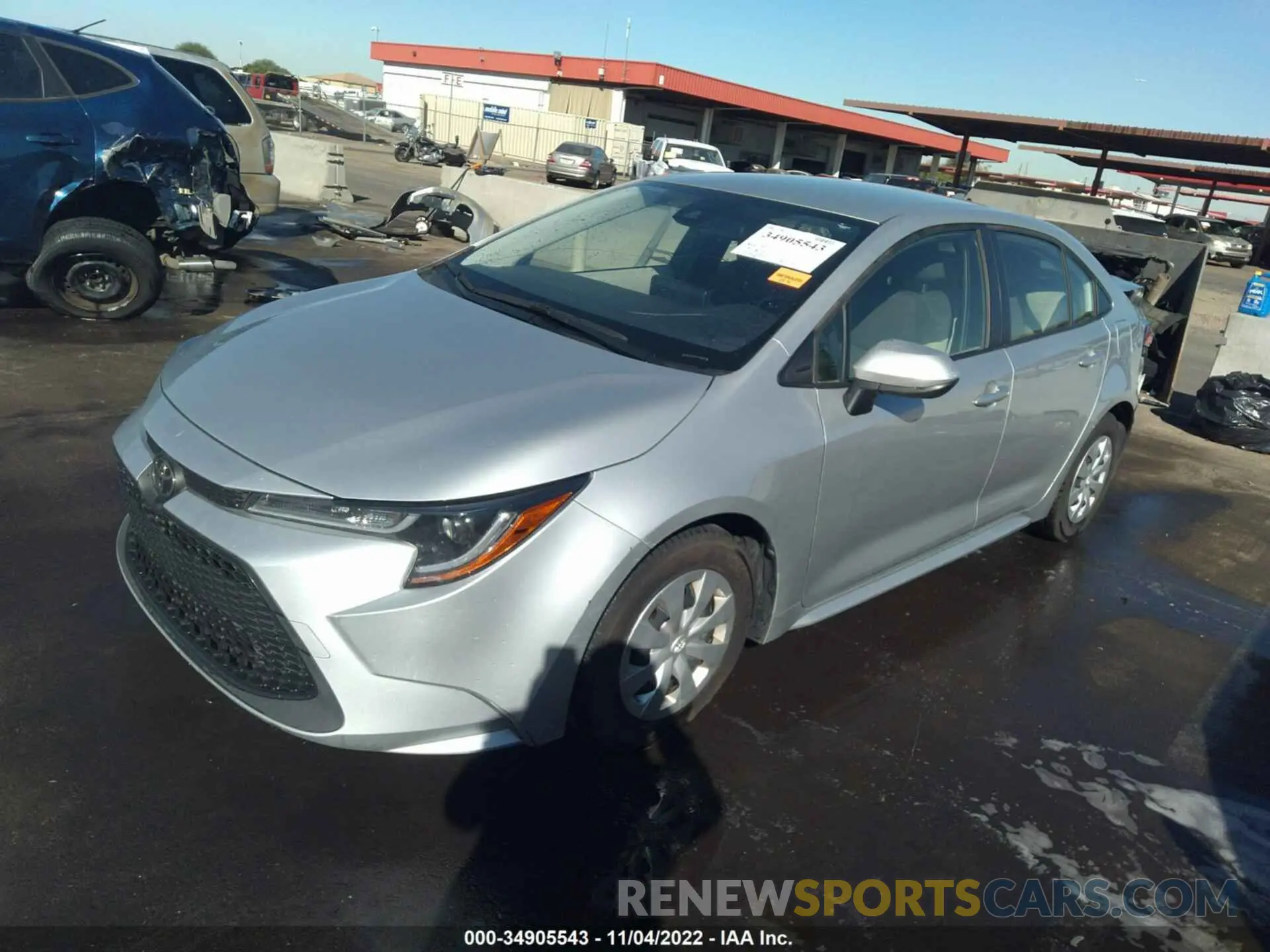 2 Photograph of a damaged car JTDDPRAE8LJ105332 TOYOTA COROLLA 2020