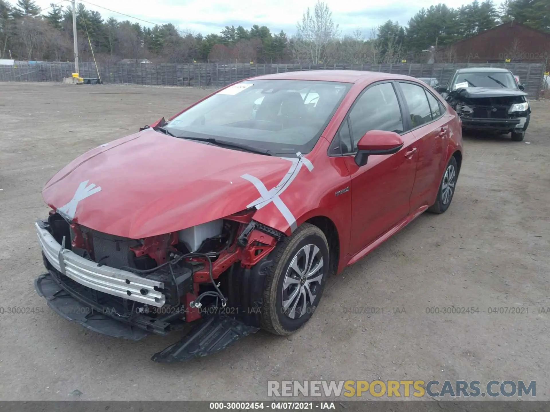 2 Photograph of a damaged car JTDEBRBE0LJ005159 TOYOTA COROLLA 2020