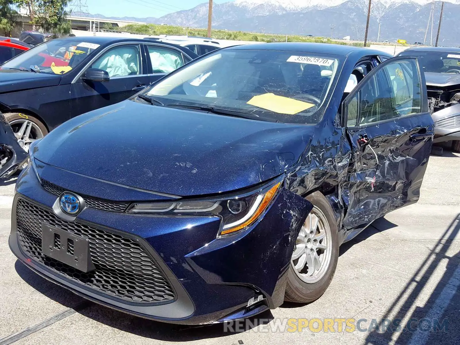 2 Photograph of a damaged car JTDEBRBE2LJ017233 TOYOTA COROLLA 2020
