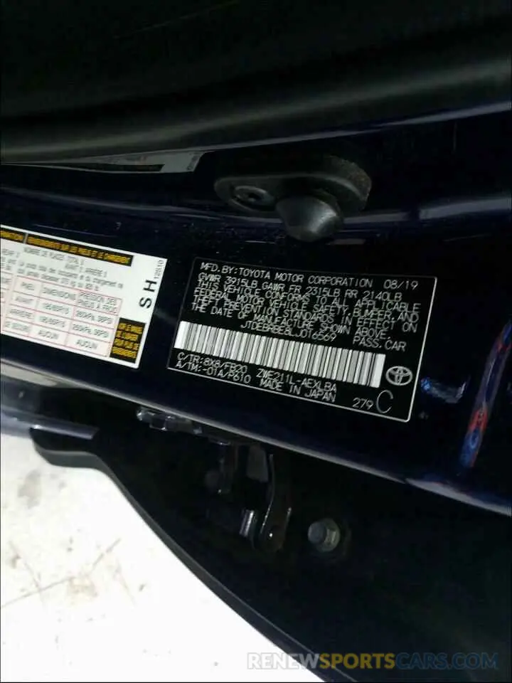 10 Фотография поврежденного автомобиля JTDEBRBE8LJ016569 TOYOTA COROLLA 2020