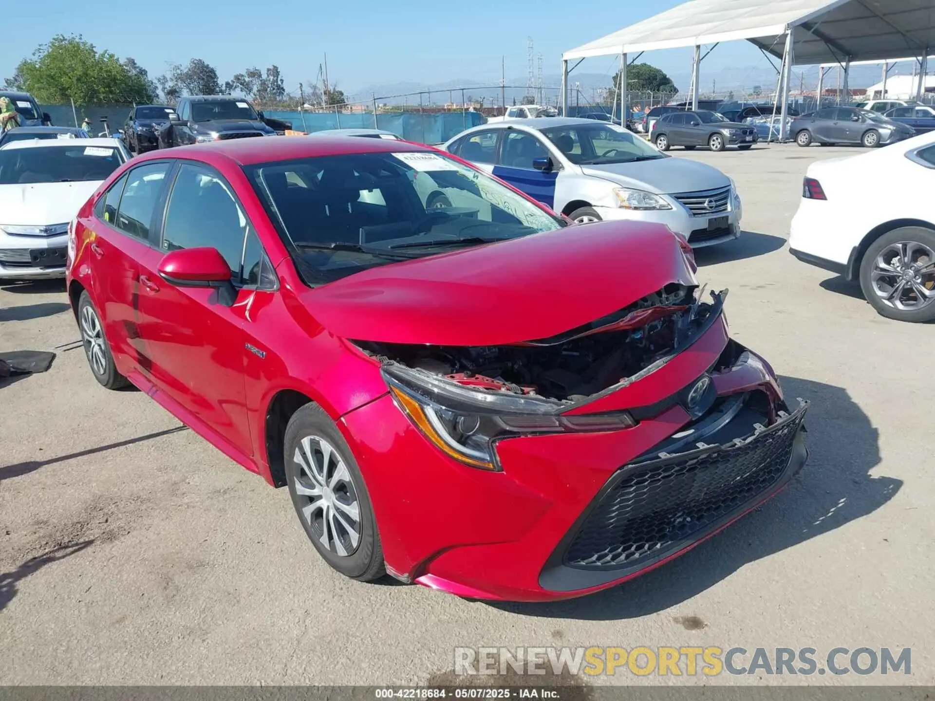 1 Photograph of a damaged car JTDEBRBEXLJ024365 TOYOTA COROLLA 2020