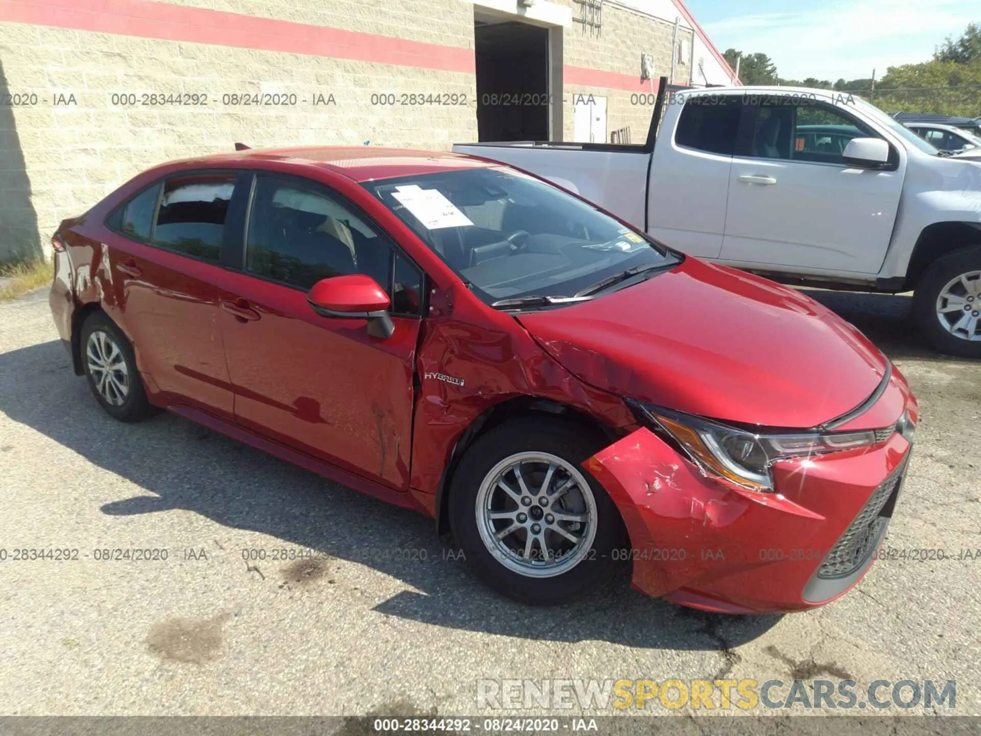 1 Photograph of a damaged car JTDEBRBEXLJ028545 TOYOTA COROLLA 2020