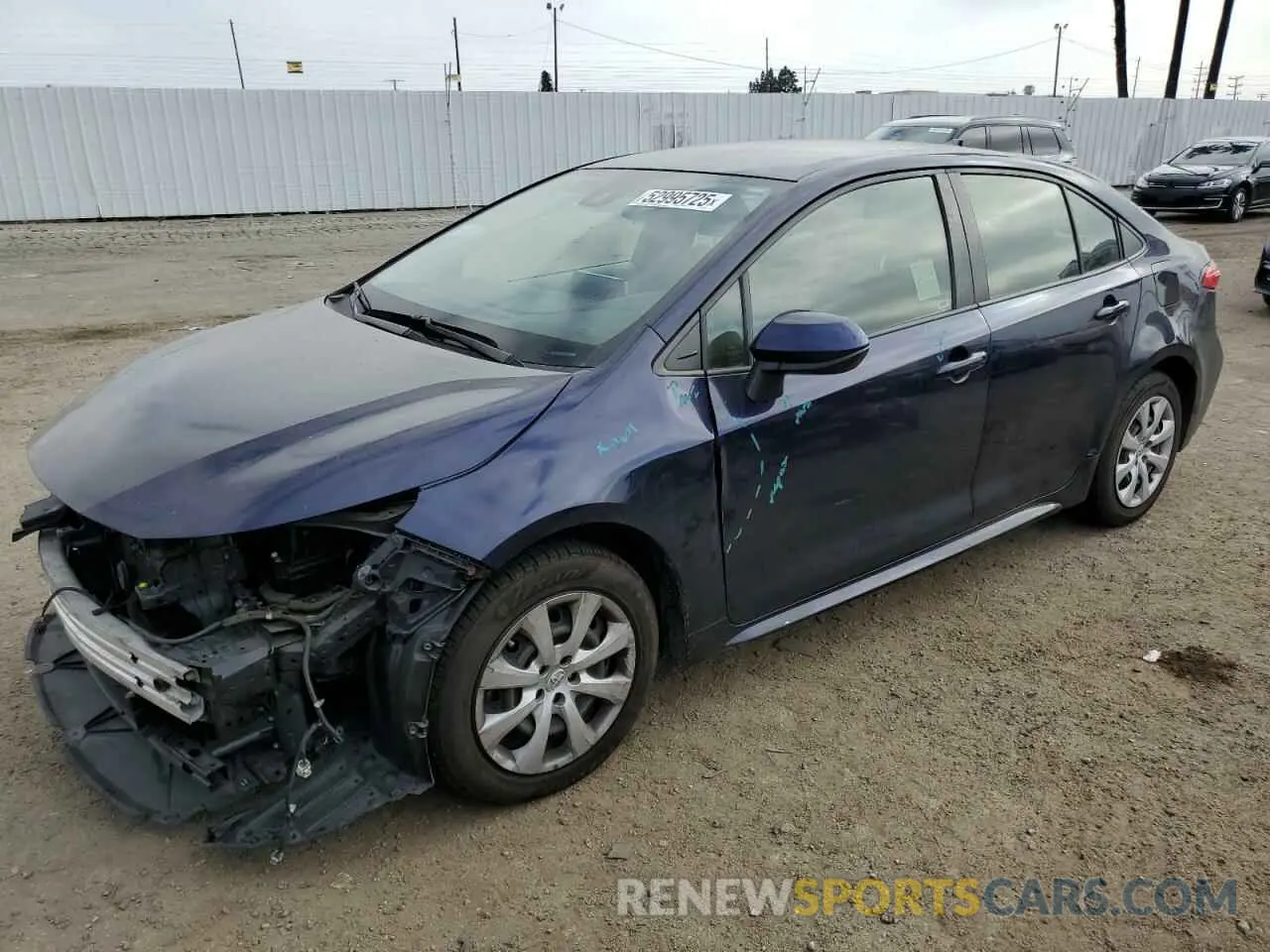 1 Photograph of a damaged car JTDEPRAE0LJ020490 TOYOTA COROLLA 2020
