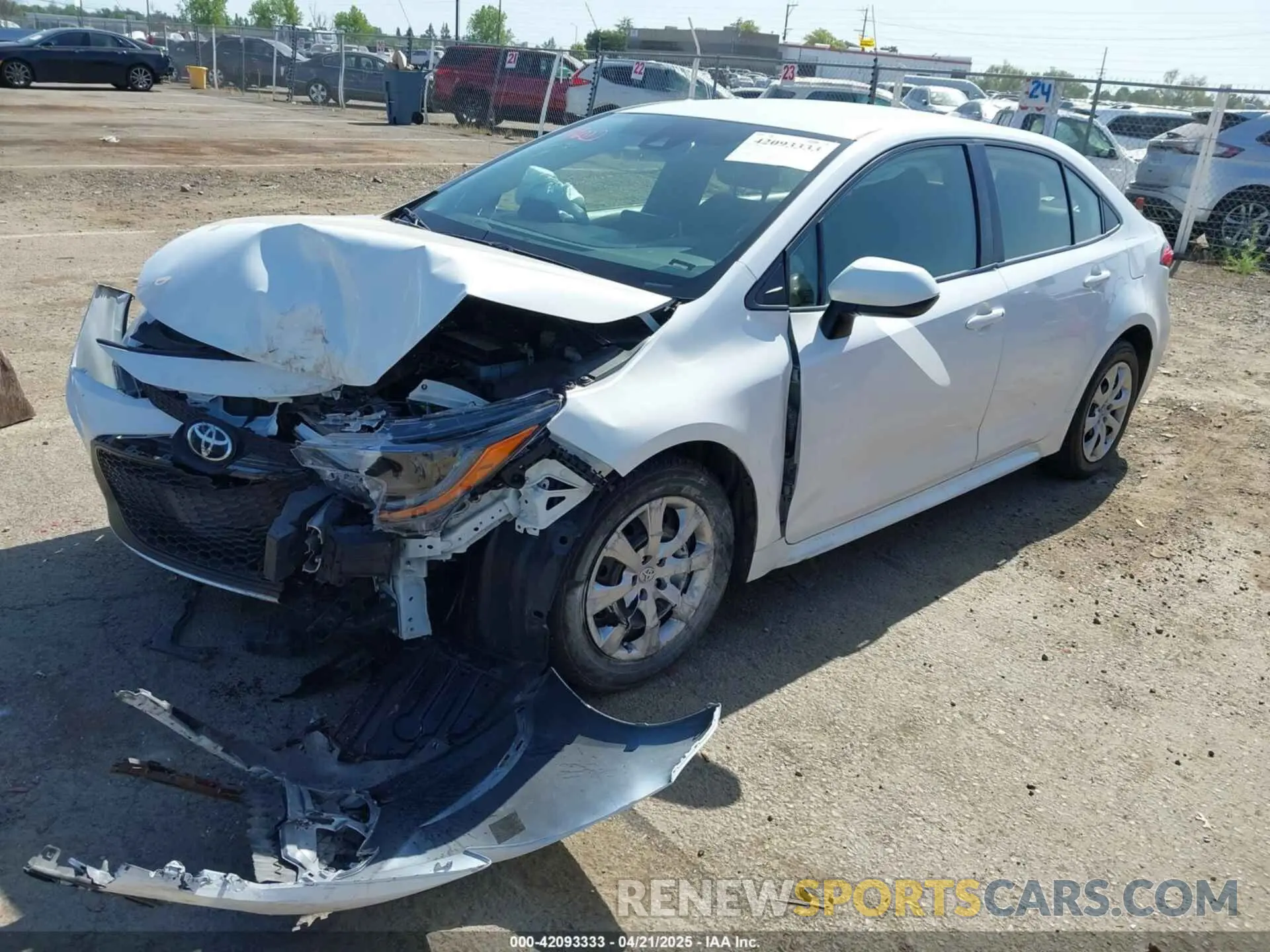 2 Фотография поврежденного автомобиля JTDEPRAE0LJ052873 TOYOTA COROLLA 2020