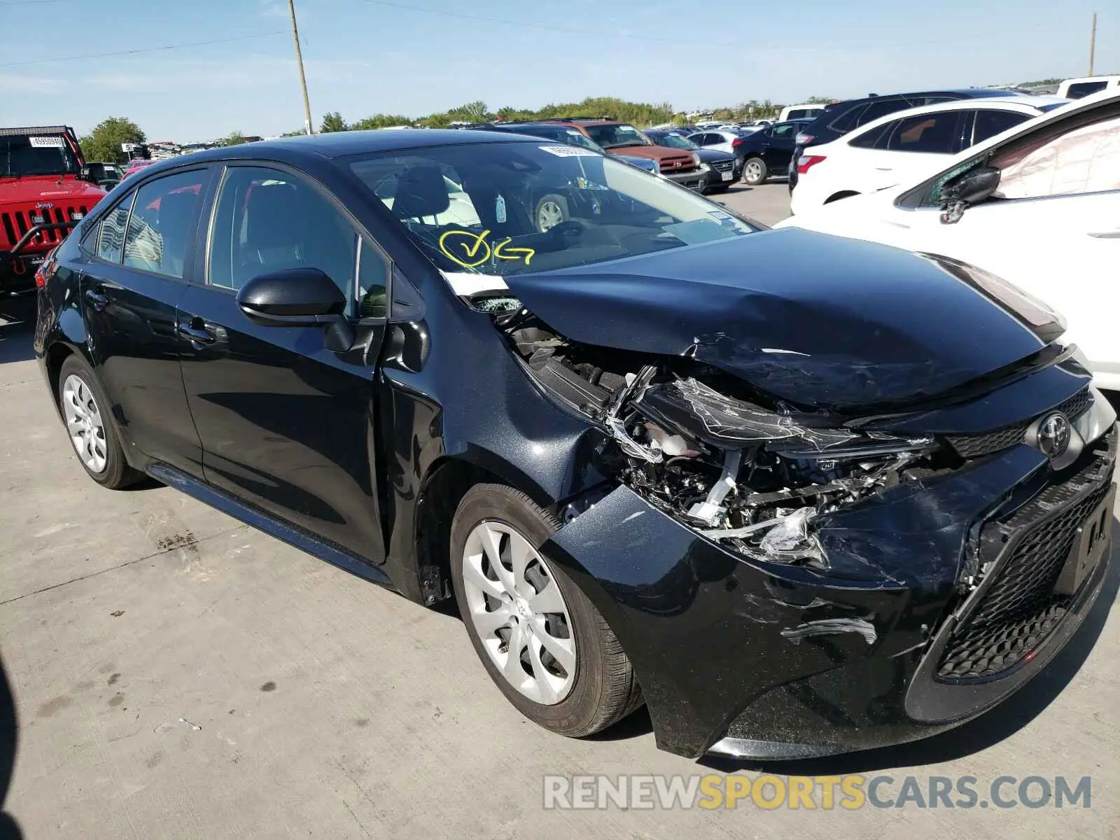 1 Photograph of a damaged car JTDEPRAE0LJ087784 TOYOTA COROLLA 2020