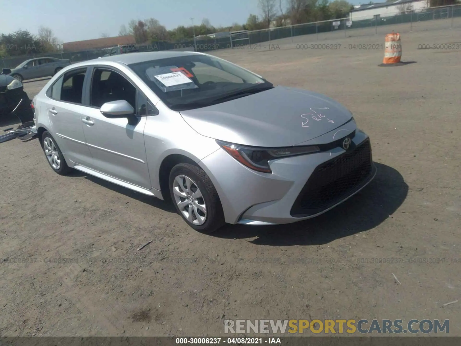 1 Photograph of a damaged car JTDEPRAE2LJ108764 TOYOTA COROLLA 2020