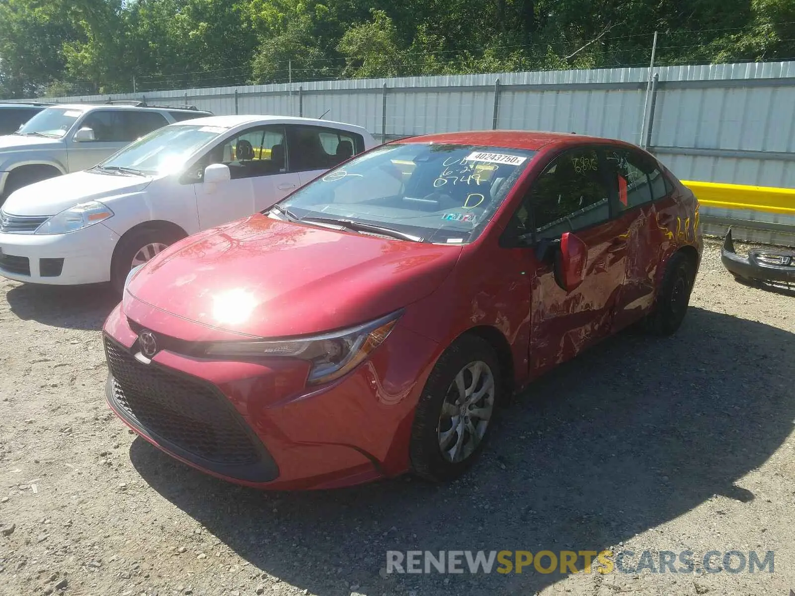 2 Photograph of a damaged car JTDEPRAE4LJ020749 TOYOTA COROLLA 2020