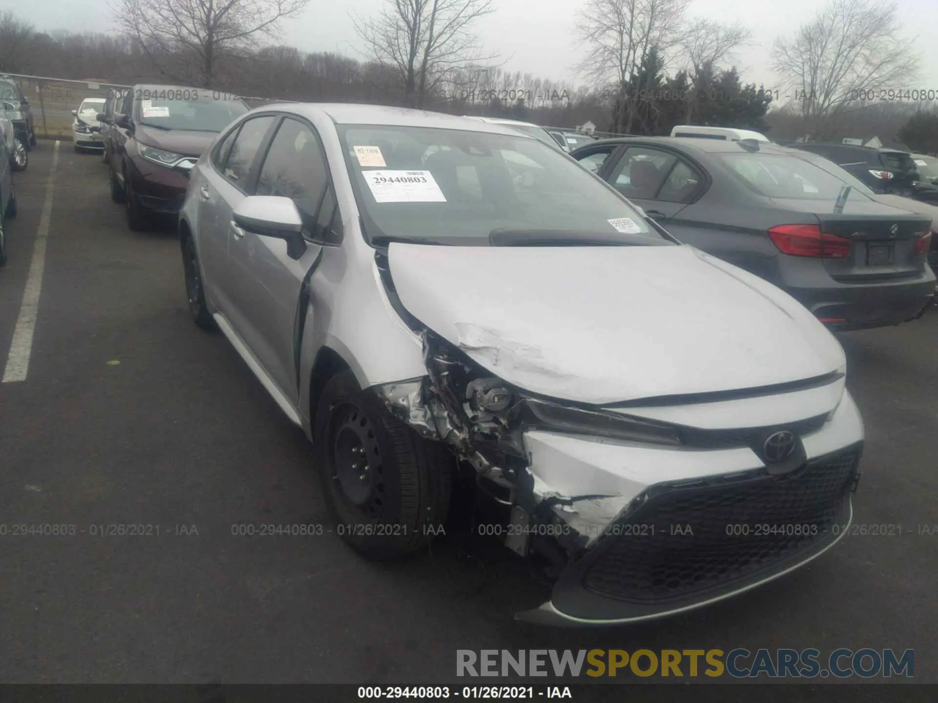 1 Photograph of a damaged car JTDEPRAE4LJ036496 TOYOTA COROLLA 2020