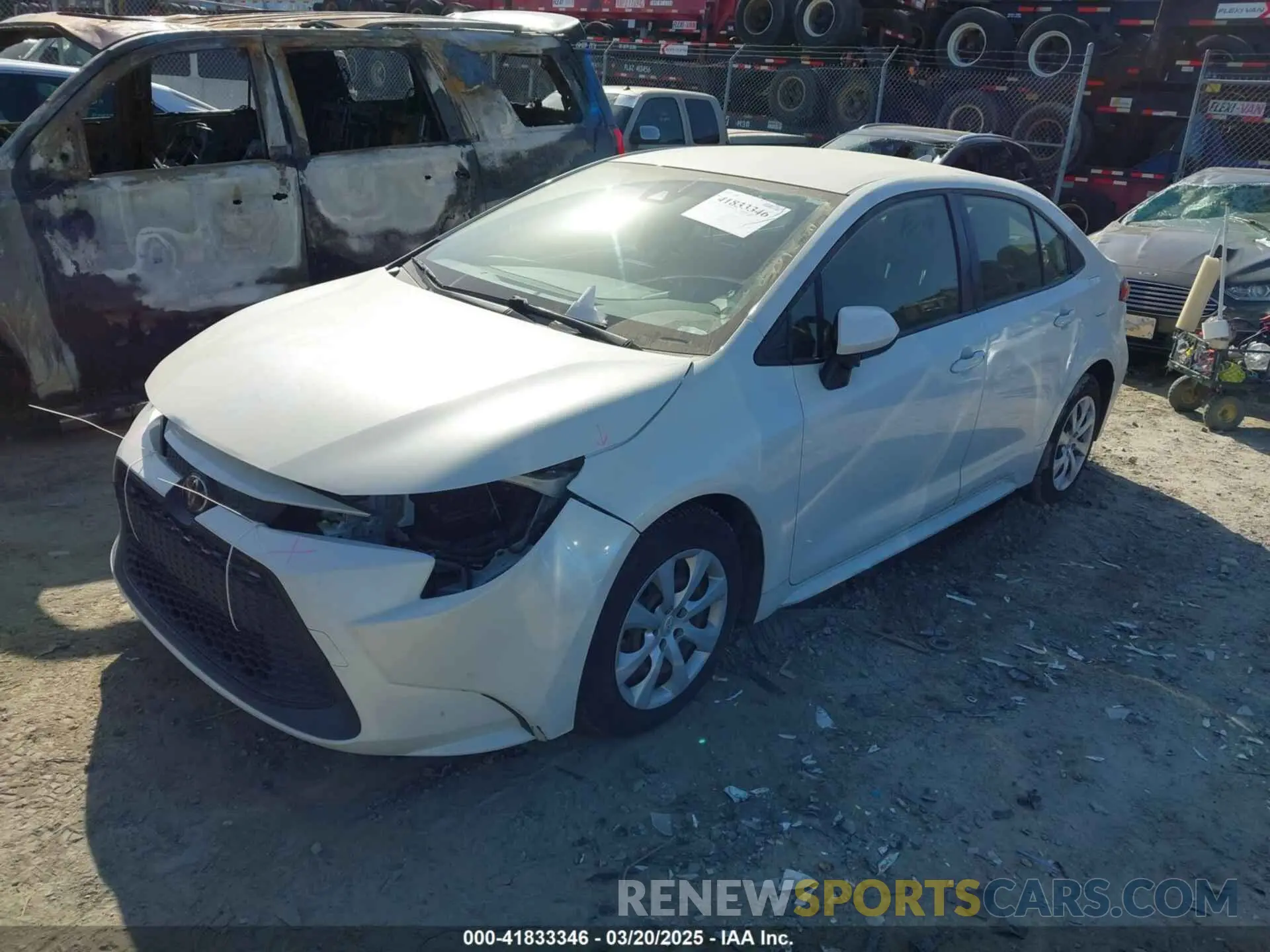 2 Фотография поврежденного автомобиля JTDEPRAE4LJ057655 TOYOTA COROLLA 2020