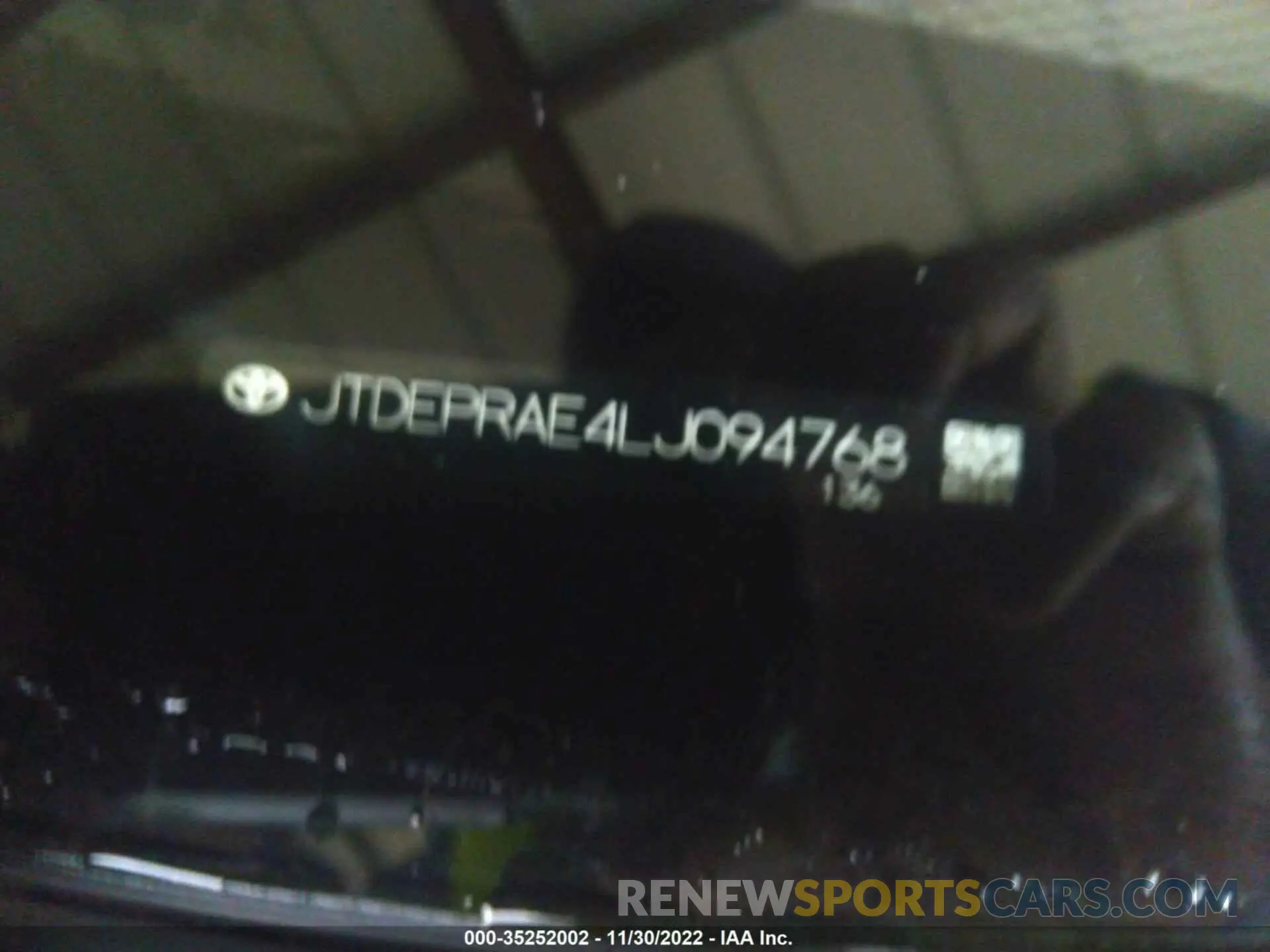 9 Photograph of a damaged car JTDEPRAE4LJ094768 TOYOTA COROLLA 2020