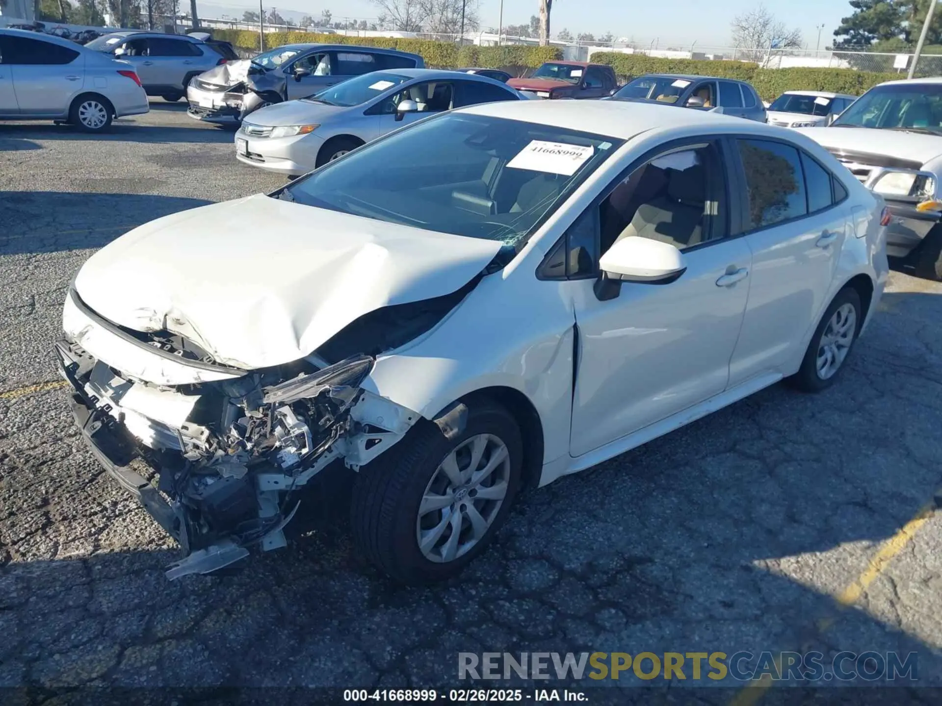 2 Photograph of a damaged car JTDEPRAE4LJ100696 TOYOTA COROLLA 2020