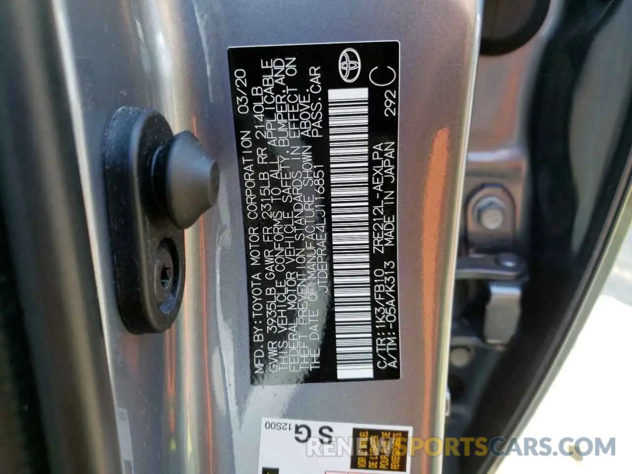10 Фотография поврежденного автомобиля JTDEPRAE4LJ116851 TOYOTA COROLLA 2020