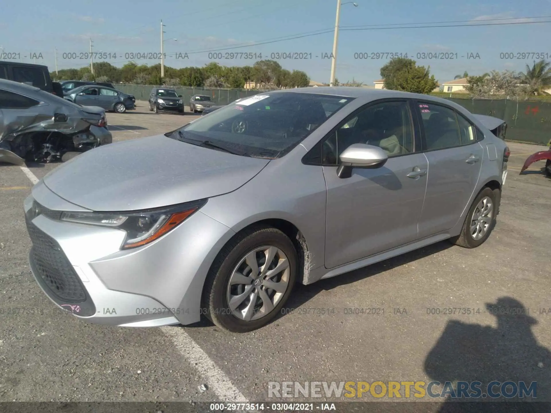 2 Photograph of a damaged car JTDEPRAE5LJ102599 TOYOTA COROLLA 2020