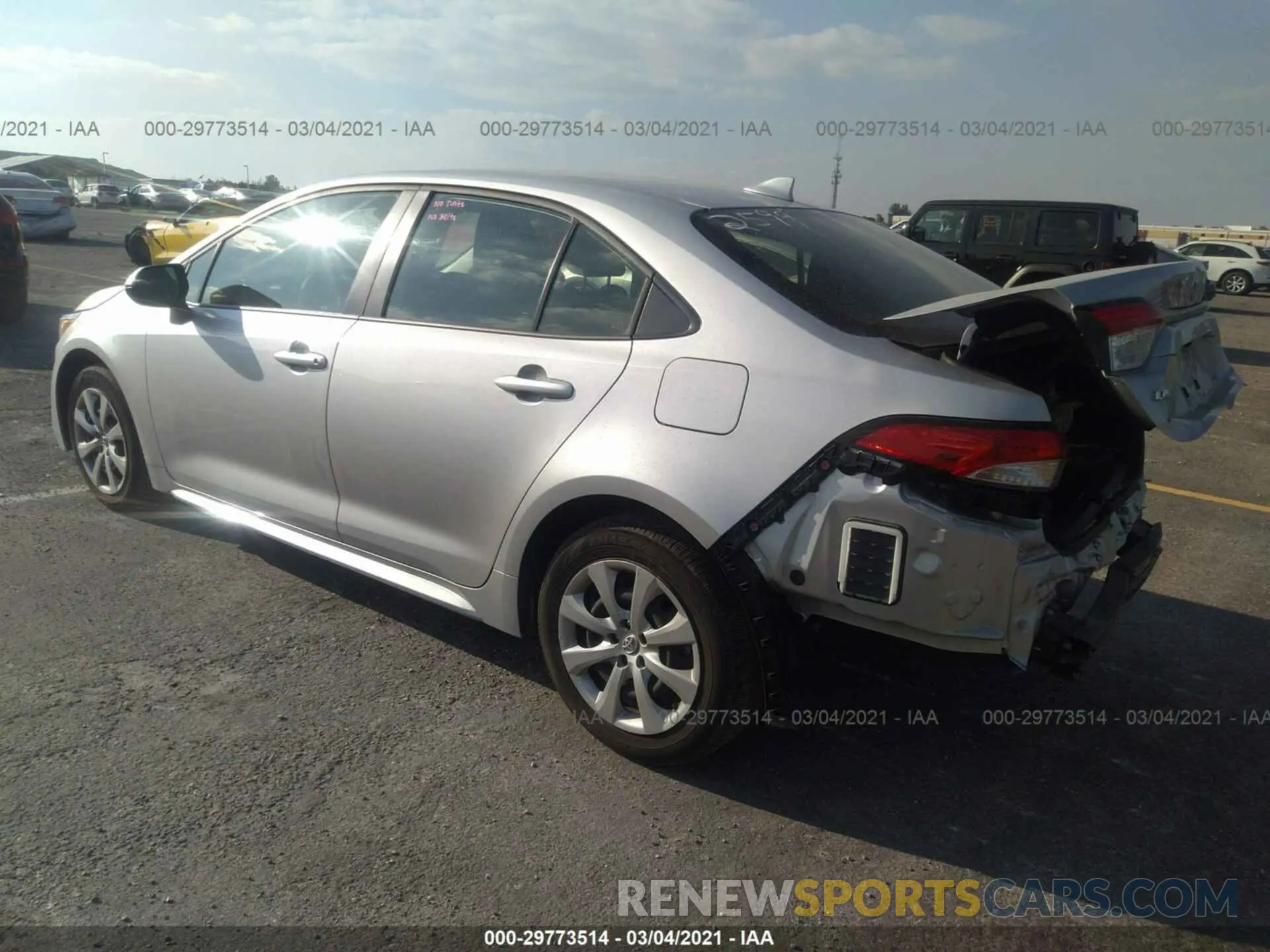 3 Photograph of a damaged car JTDEPRAE5LJ102599 TOYOTA COROLLA 2020