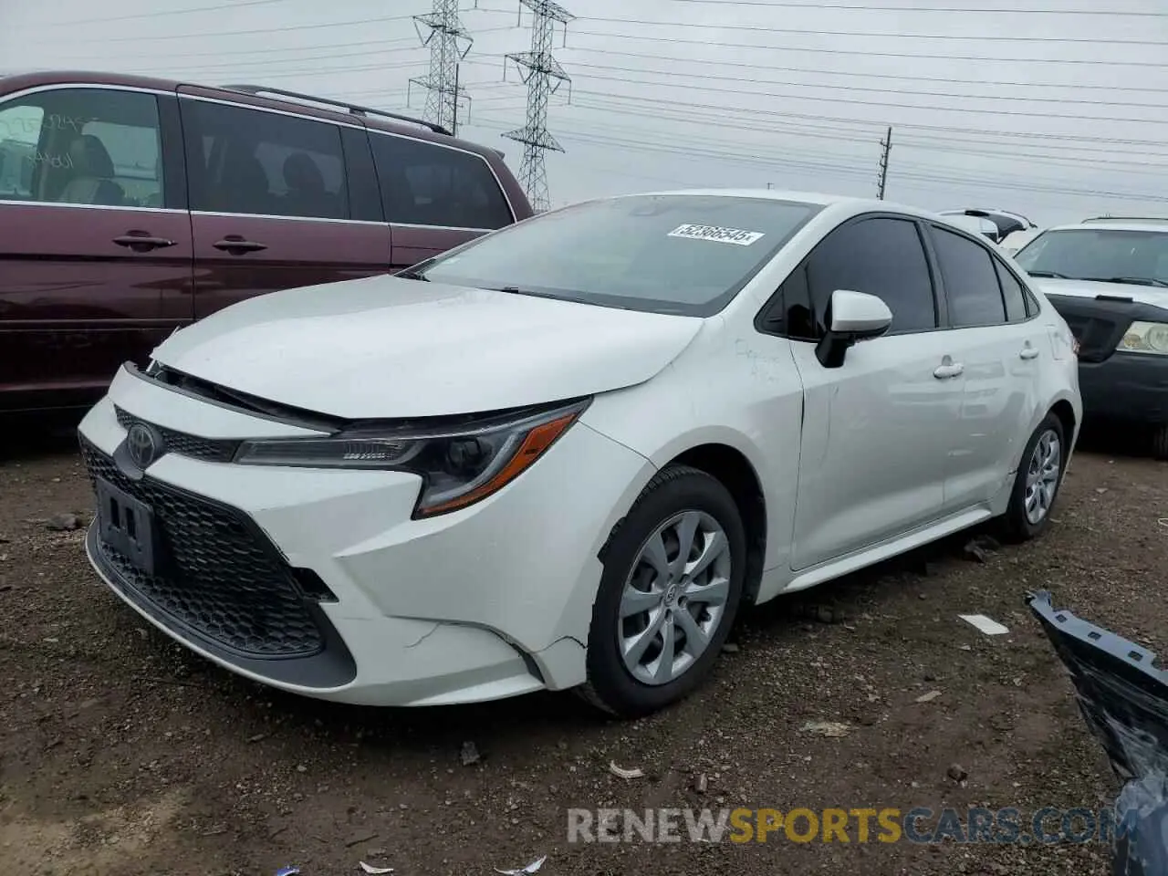 1 Photograph of a damaged car JTDEPRAE6LJ040128 TOYOTA COROLLA 2020