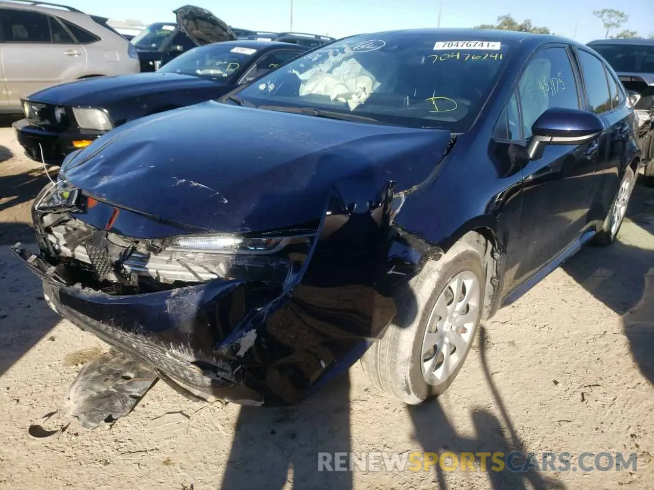 2 Фотография поврежденного автомобиля JTDEPRAE6LJ076563 TOYOTA COROLLA 2020