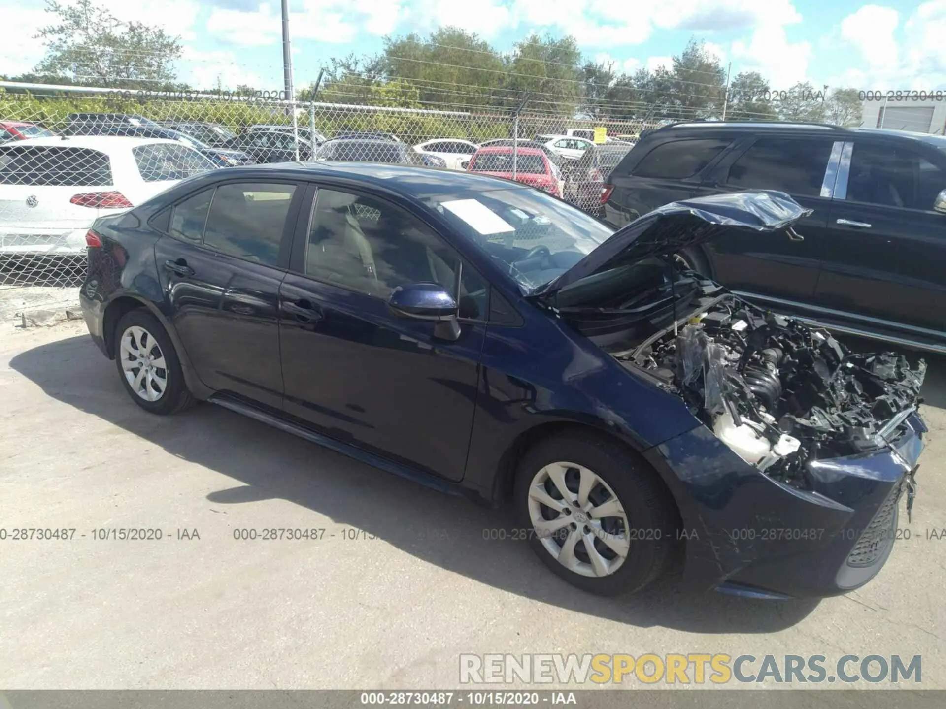 1 Photograph of a damaged car JTDEPRAE6LJ086073 TOYOTA COROLLA 2020