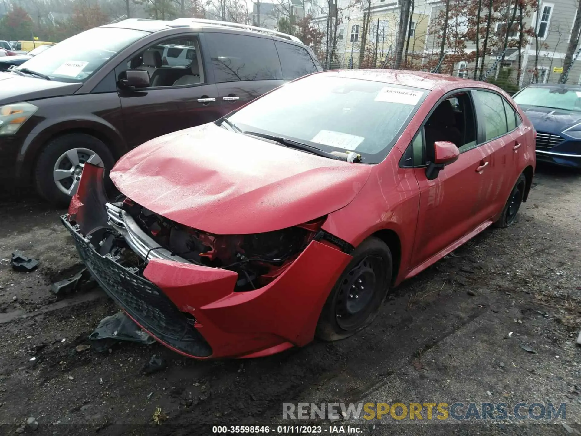 2 Photograph of a damaged car JTDEPRAE7LJ103771 TOYOTA COROLLA 2020