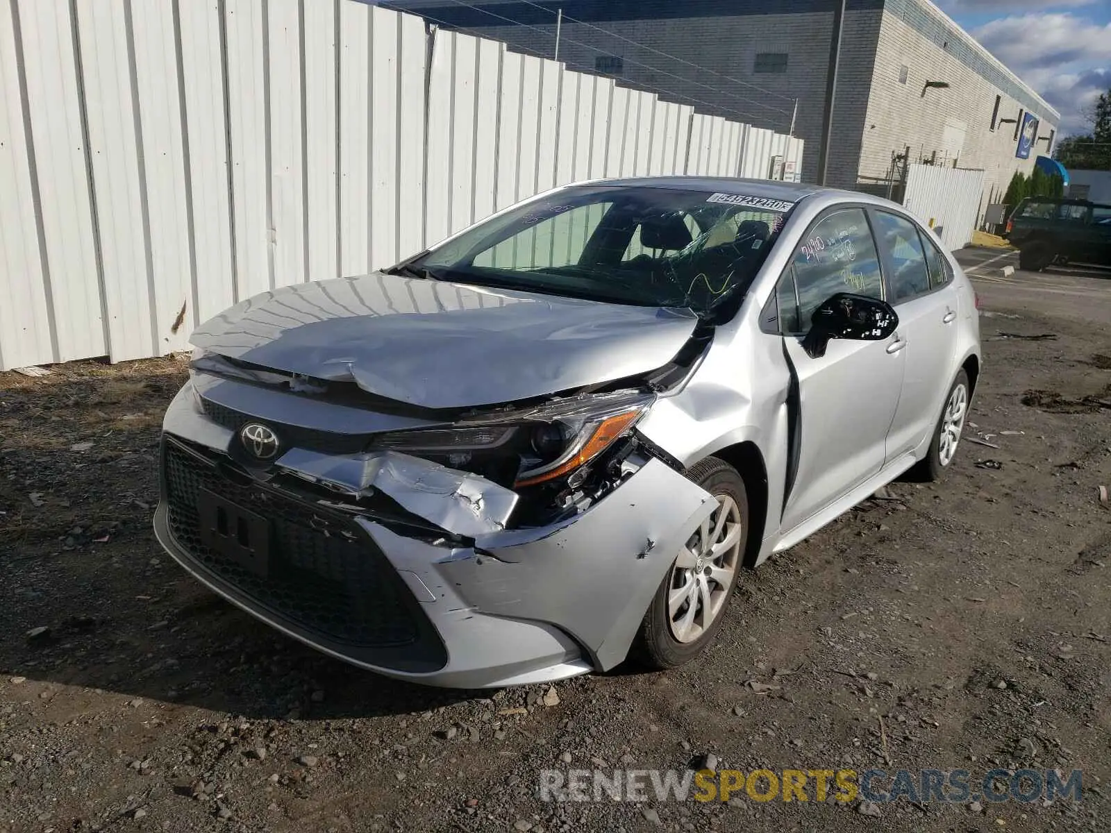2 Photograph of a damaged car JTDEPRAE8LJ036100 TOYOTA COROLLA 2020