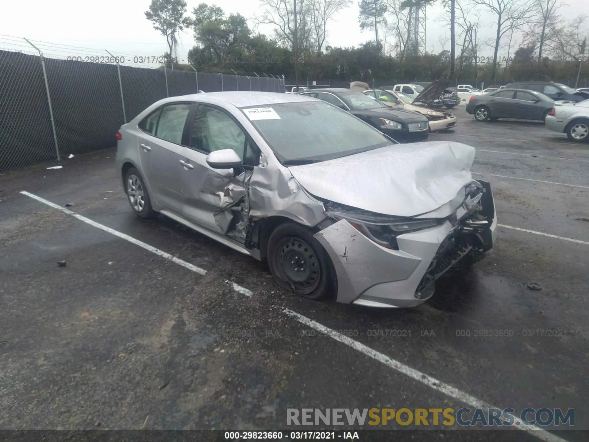 1 Photograph of a damaged car JTDEPRAE9LJ013120 TOYOTA COROLLA 2020