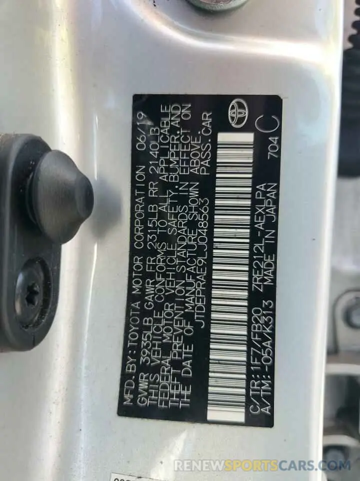 13 Photograph of a damaged car JTDEPRAE9LJ048563 TOYOTA COROLLA 2020