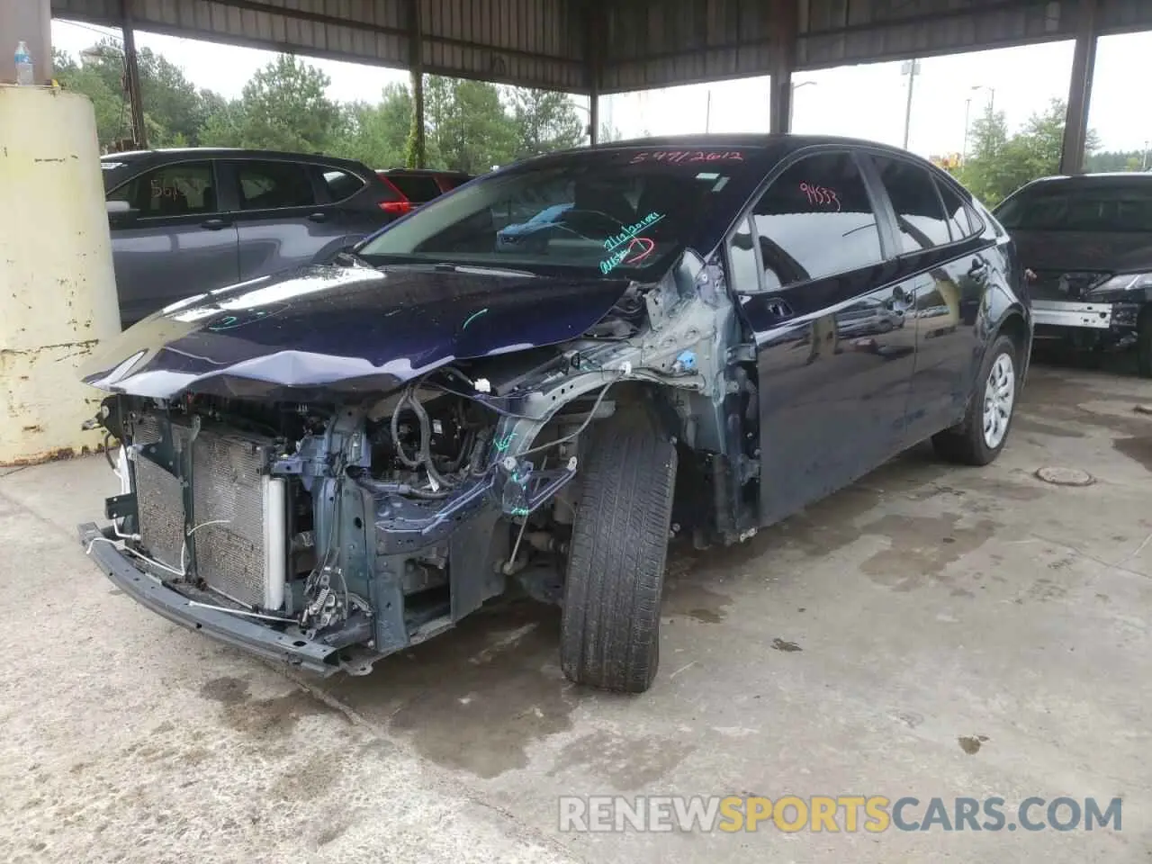 2 Photograph of a damaged car JTDEPRAE9LJ052063 TOYOTA COROLLA 2020