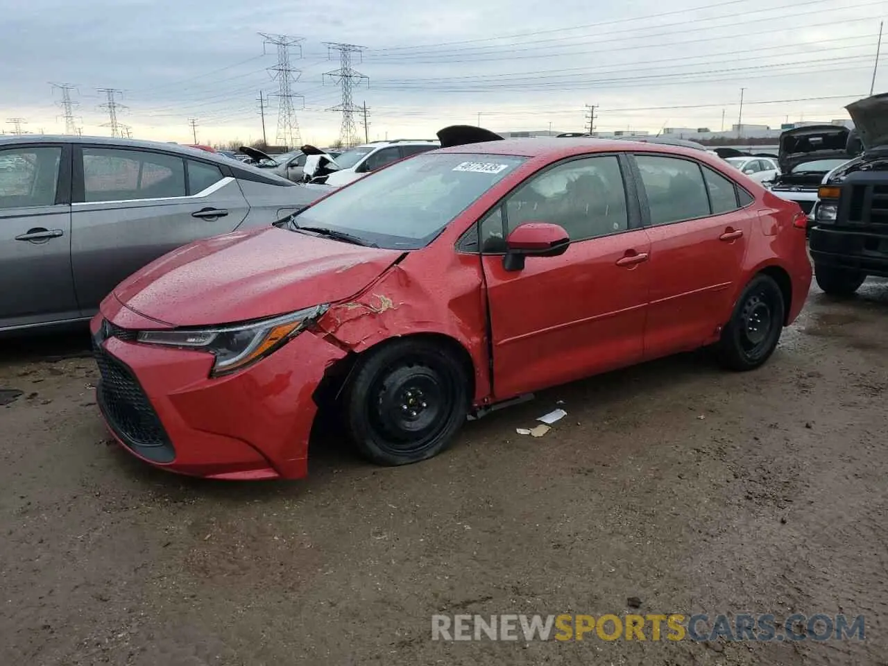 1 Photograph of a damaged car JTDEPRAE9LJ101293 TOYOTA COROLLA 2020