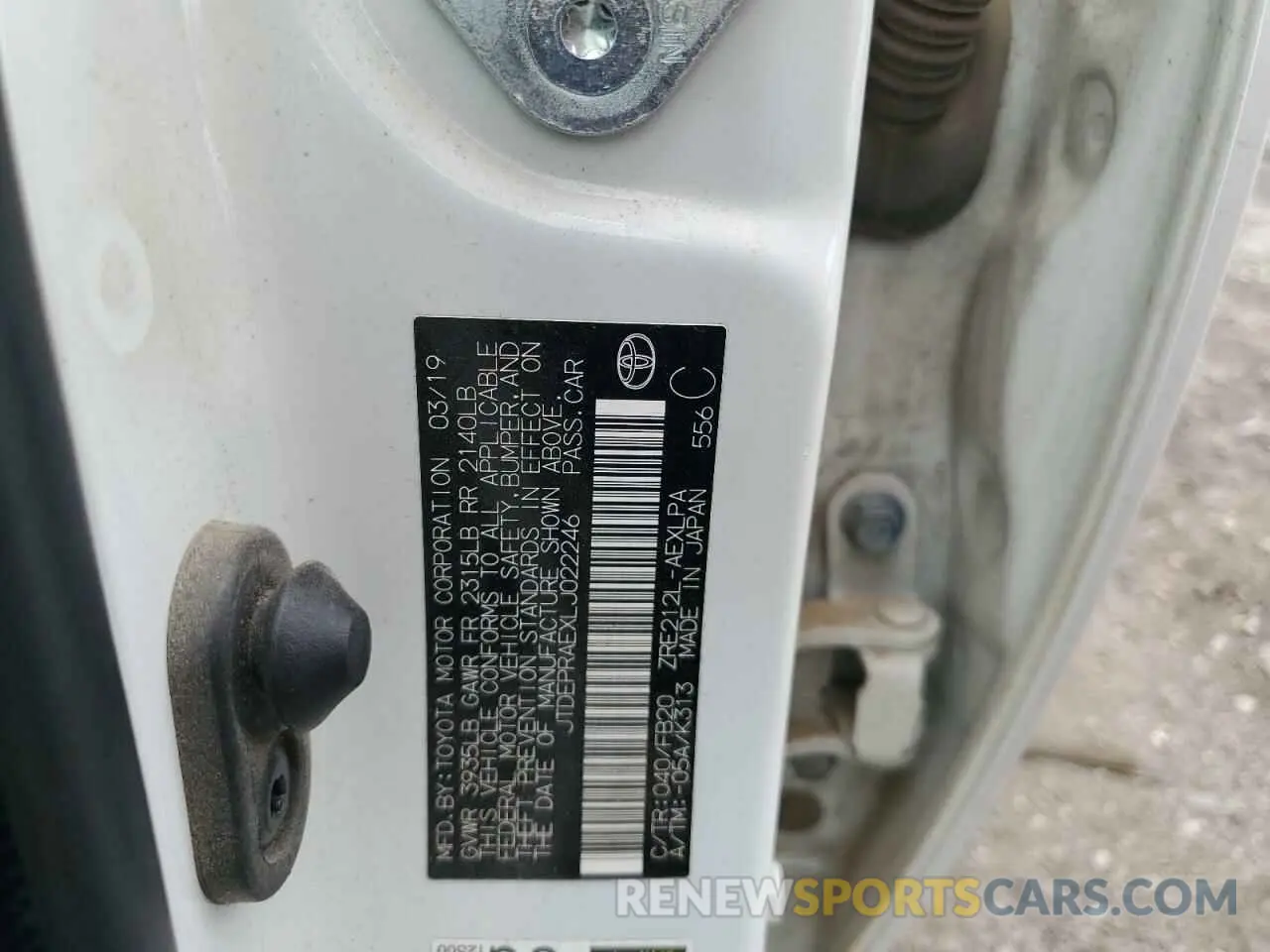 13 Photograph of a damaged car JTDEPRAEXLJ022246 TOYOTA COROLLA 2020