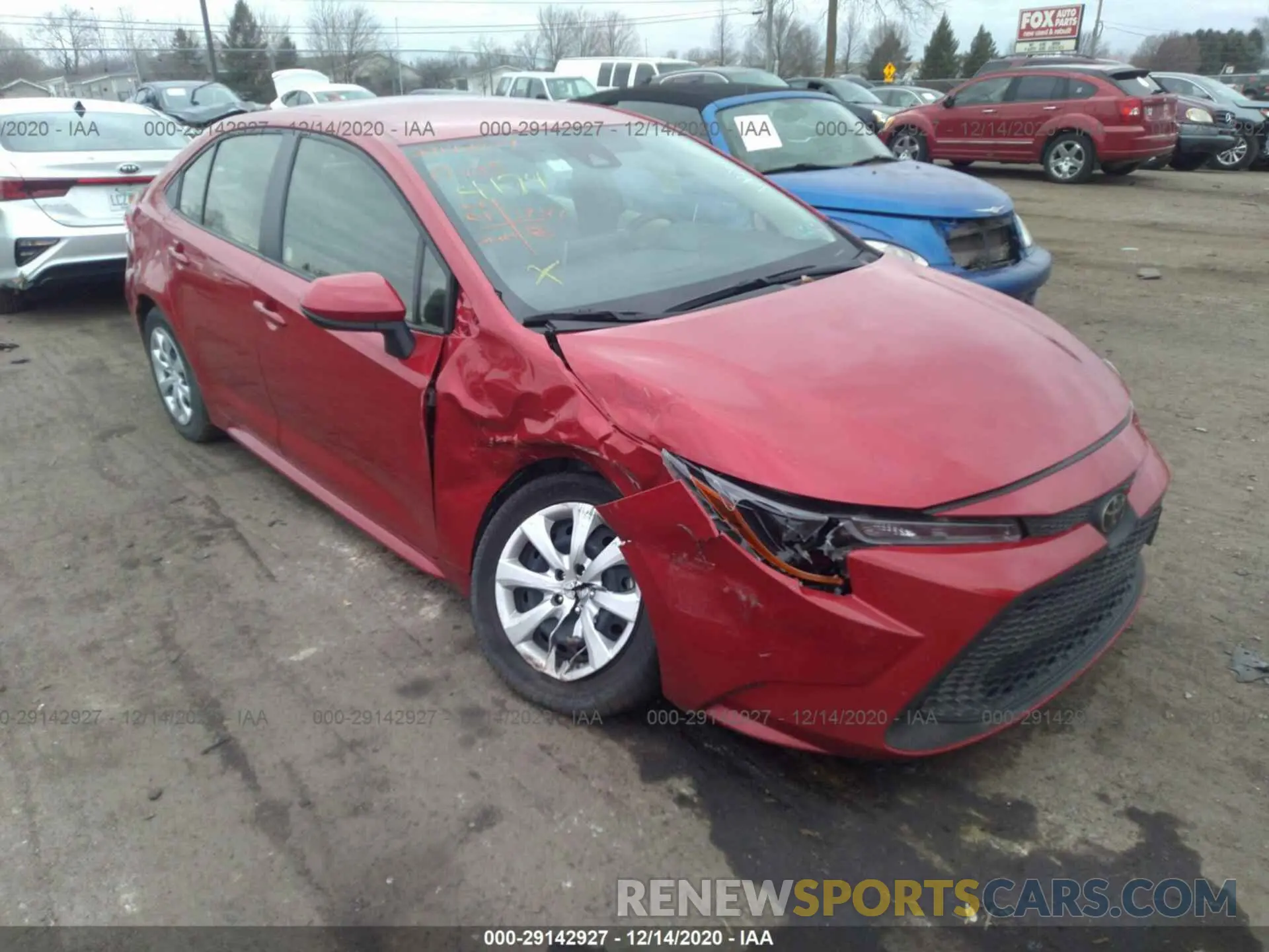 1 Photograph of a damaged car JTDEPRAEXLJ024174 TOYOTA COROLLA 2020