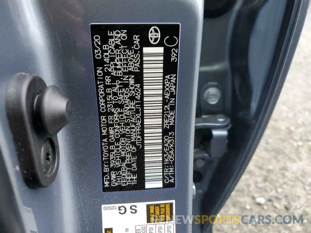 10 Фотография поврежденного автомобиля JTDFPRAEXLJ114624 TOYOTA COROLLA 2020