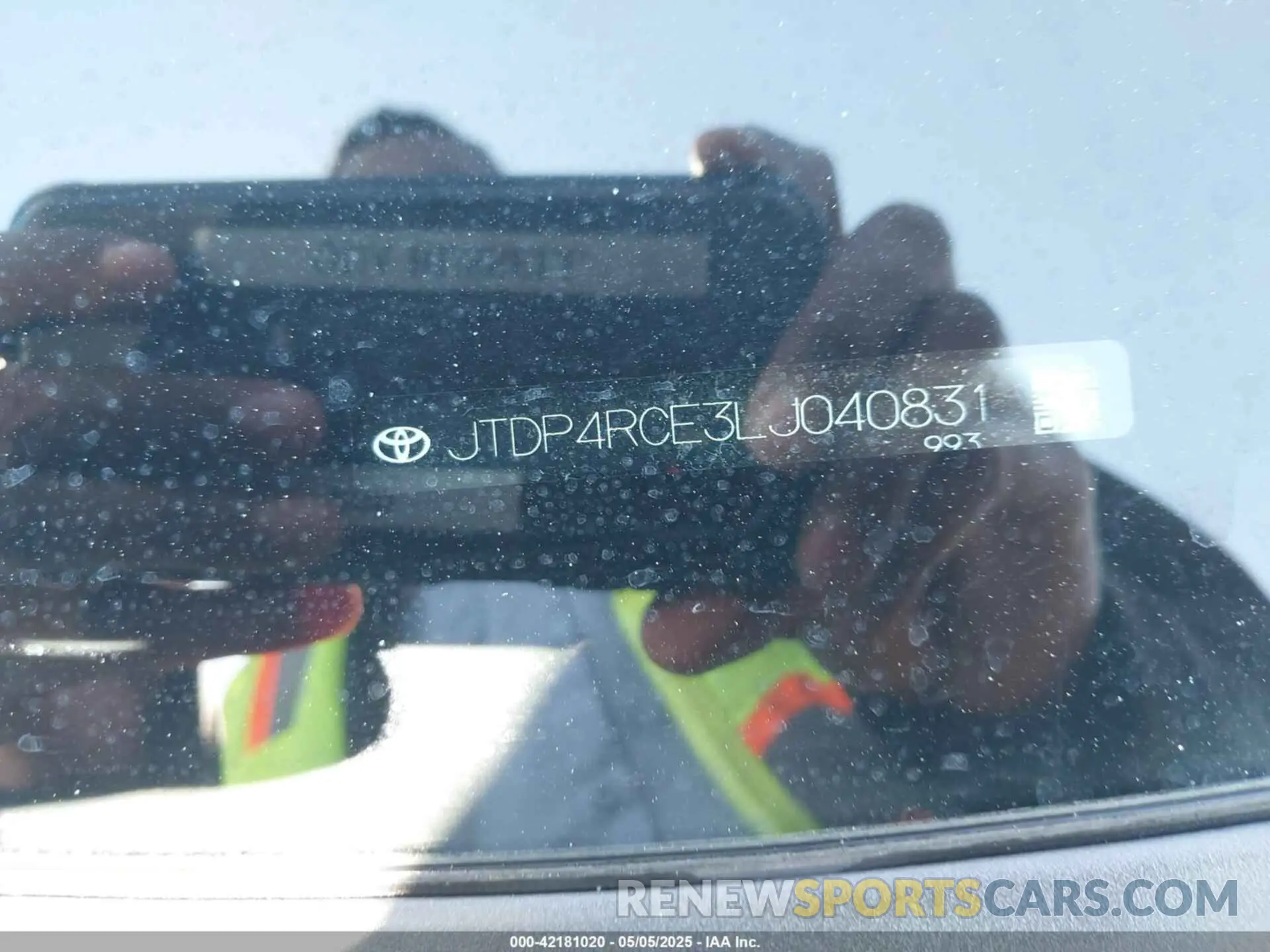 9 Фотография поврежденного автомобиля JTDP4RCE3LJ040831 TOYOTA COROLLA 2020