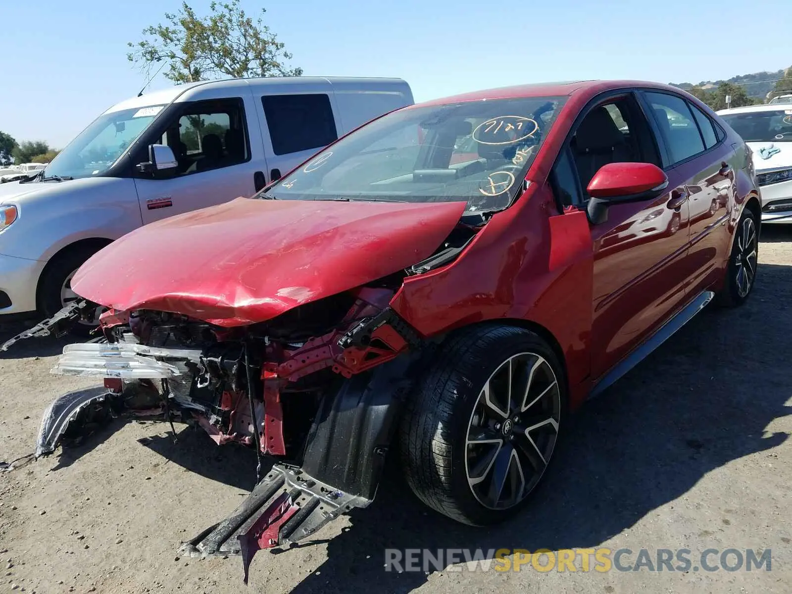 2 Photograph of a damaged car JTDP4RCE4LJ021799 TOYOTA COROLLA 2020
