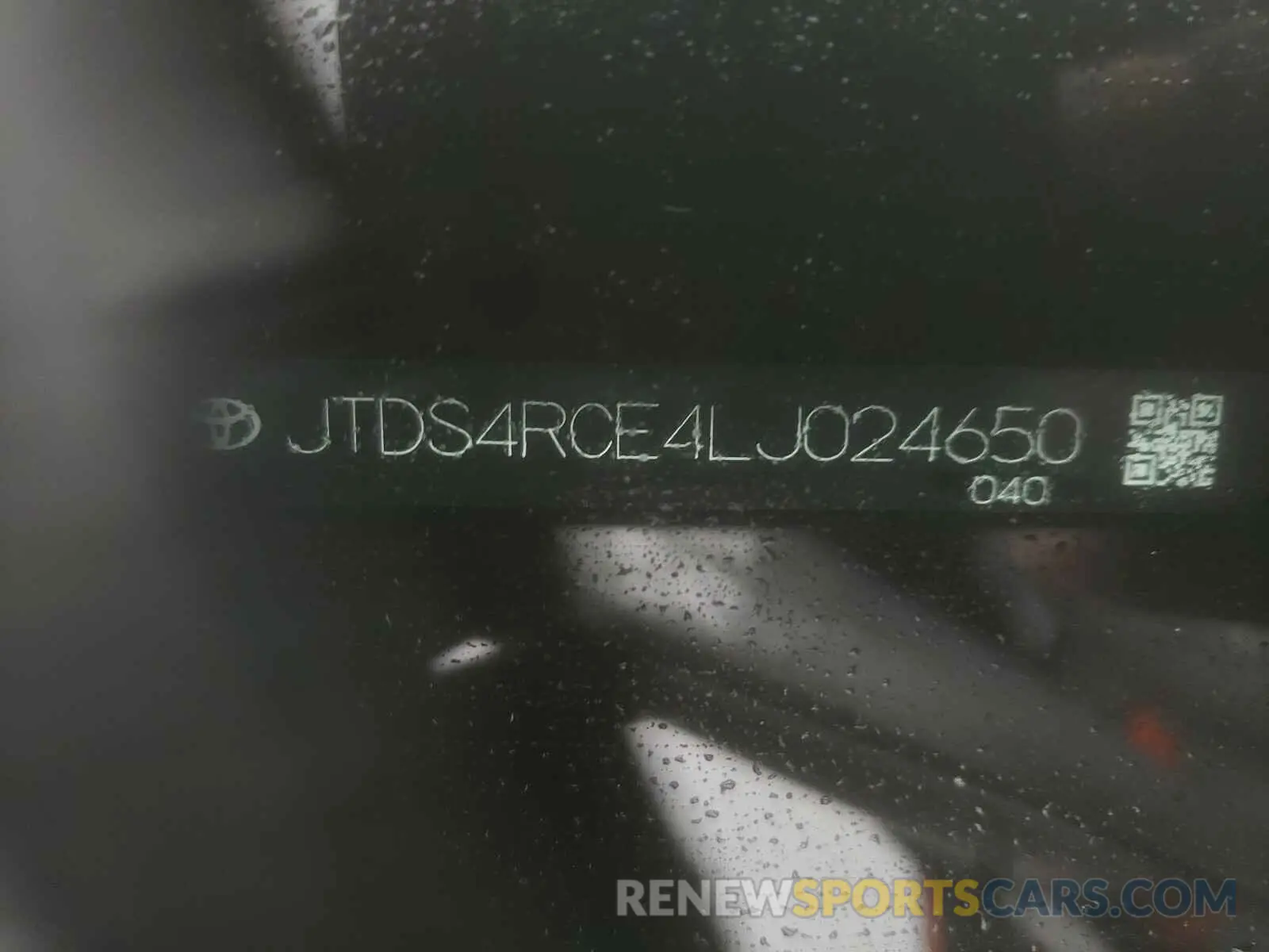 10 Photograph of a damaged car JTDS4RCE4LJ024650 TOYOTA COROLLA 2020