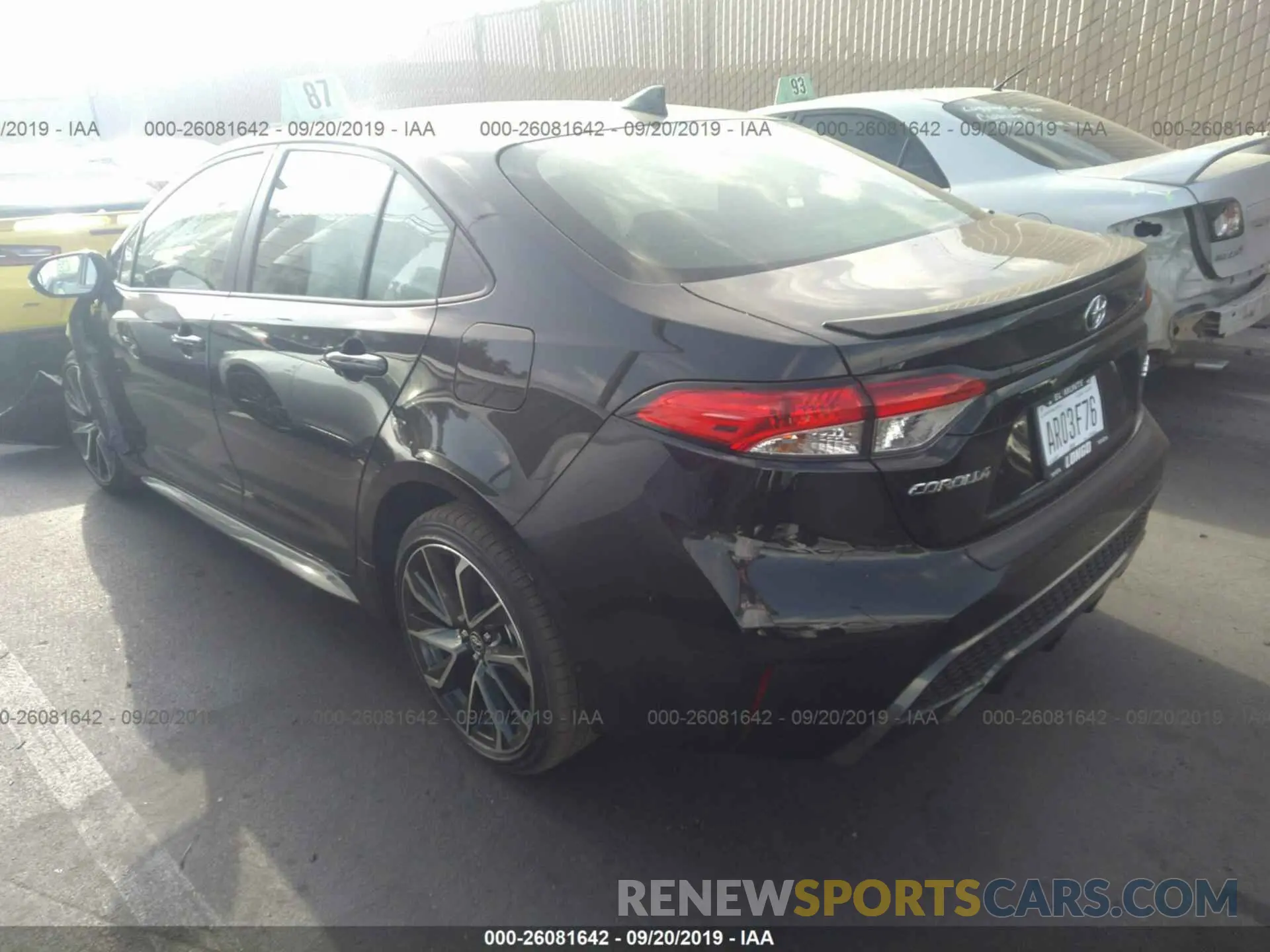 3 Photograph of a damaged car JTDS4RCE5LJ029436 TOYOTA COROLLA 2020