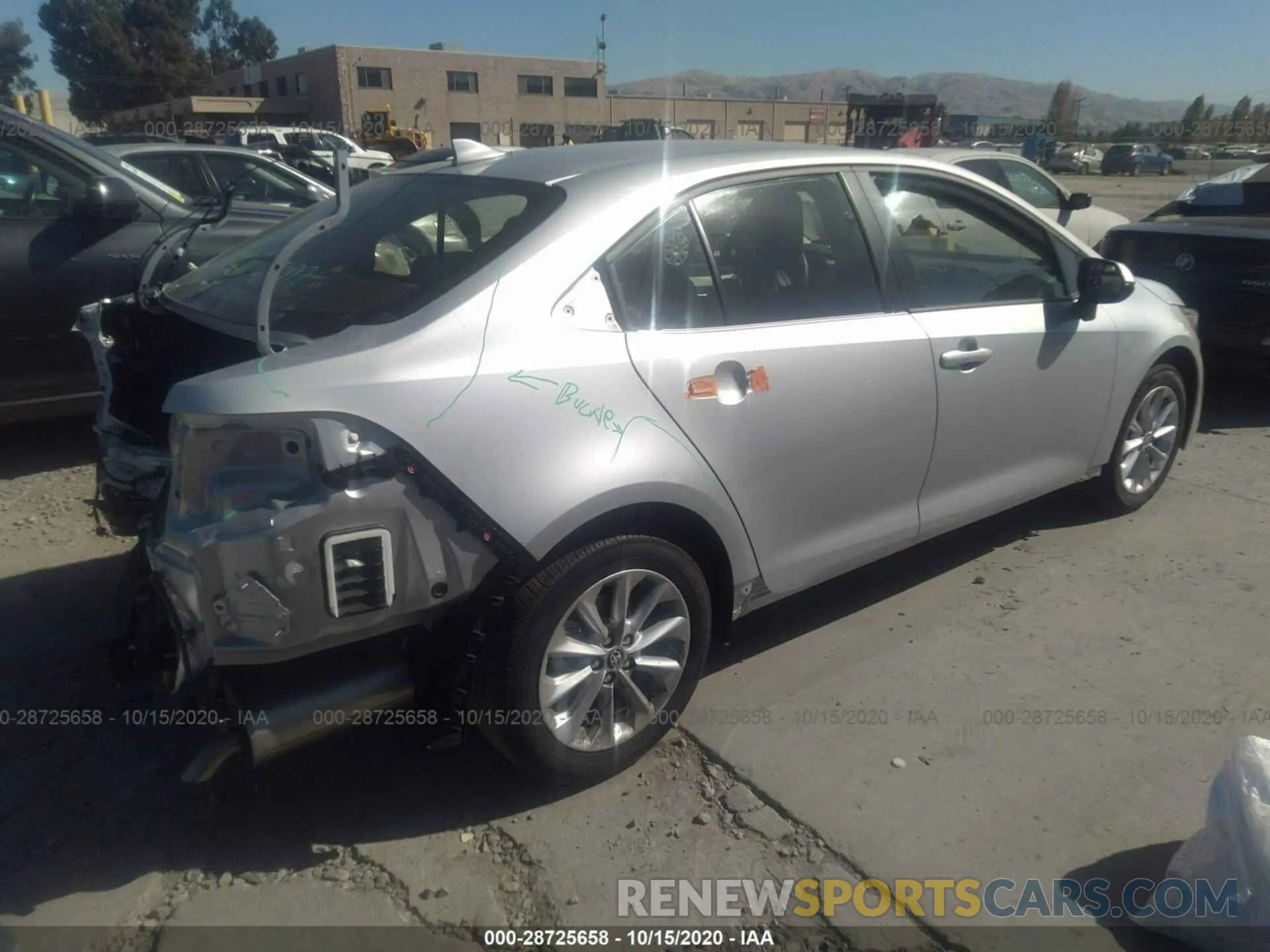 4 Photograph of a damaged car JTDVPRAE3LJ091750 TOYOTA COROLLA 2020
