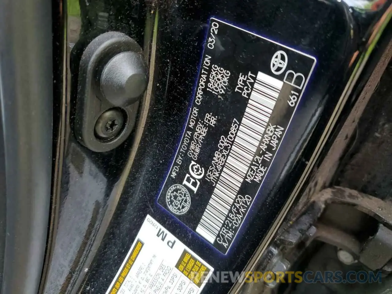 12 Фотография поврежденного автомобиля JTNK4RBEXL3100857 TOYOTA COROLLA 2020