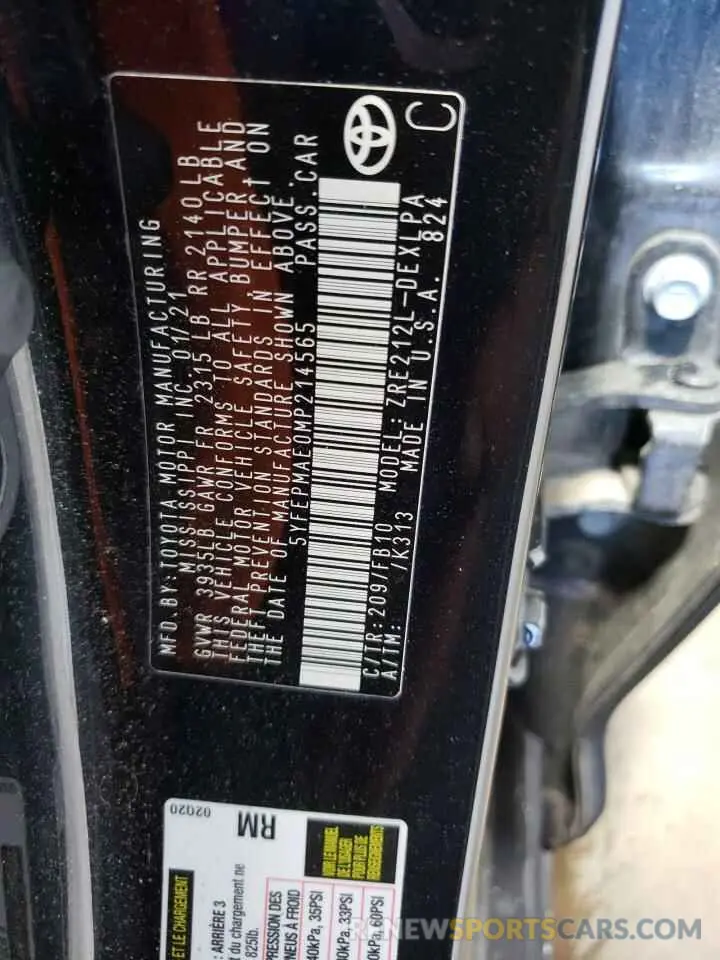 13 Photograph of a damaged car 5YFEPMAE0MP214565 TOYOTA COROLLA 2021