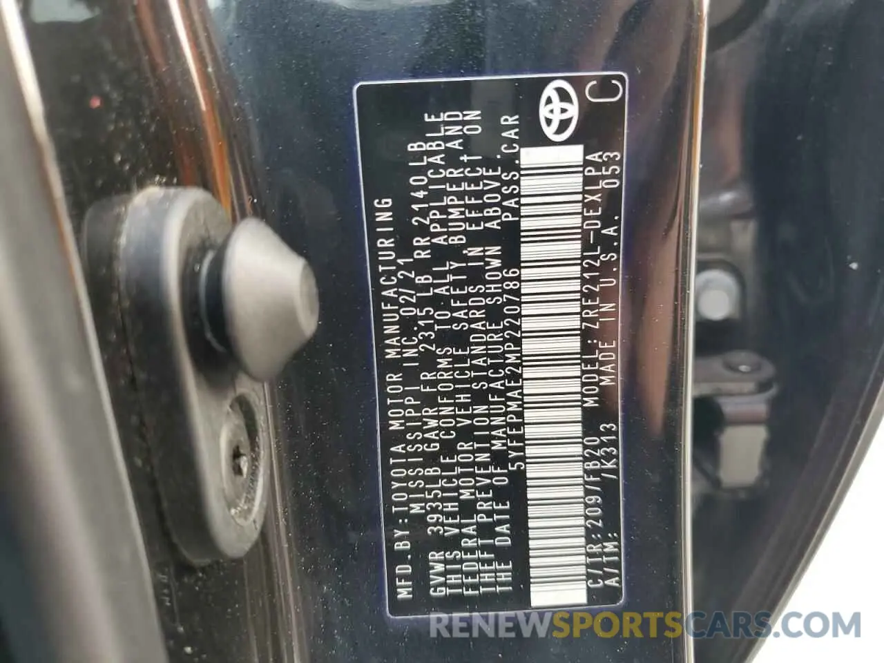 13 Фотография поврежденного автомобиля 5YFEPMAE2MP220786 TOYOTA COROLLA 2021