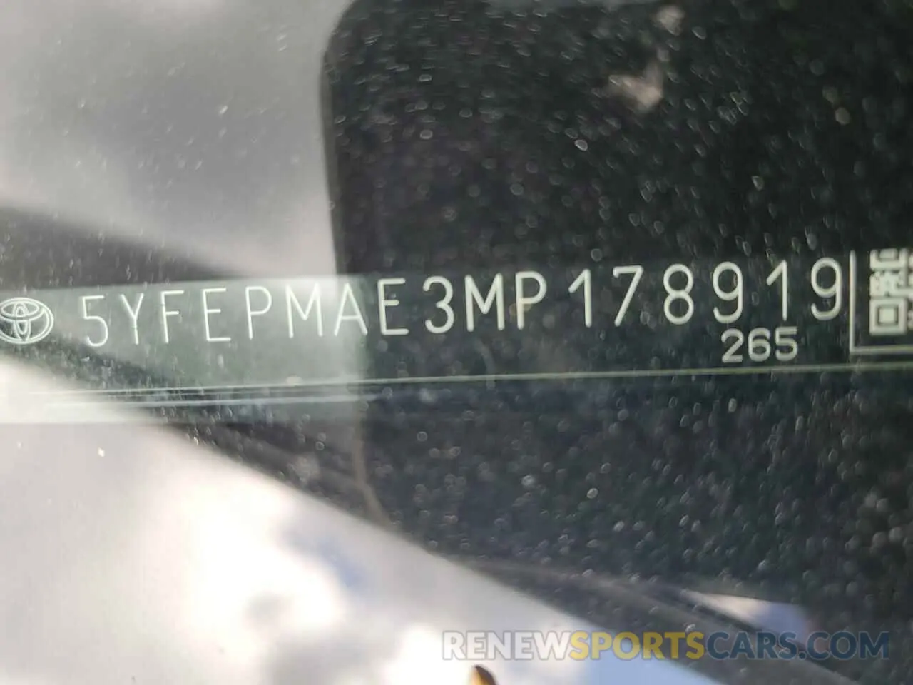 13 Photograph of a damaged car 5YFEPMAE3MP178919 TOYOTA COROLLA 2021