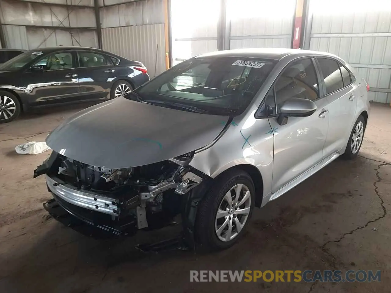 2 Photograph of a damaged car 5YFEPMAE3MP195817 TOYOTA COROLLA 2021