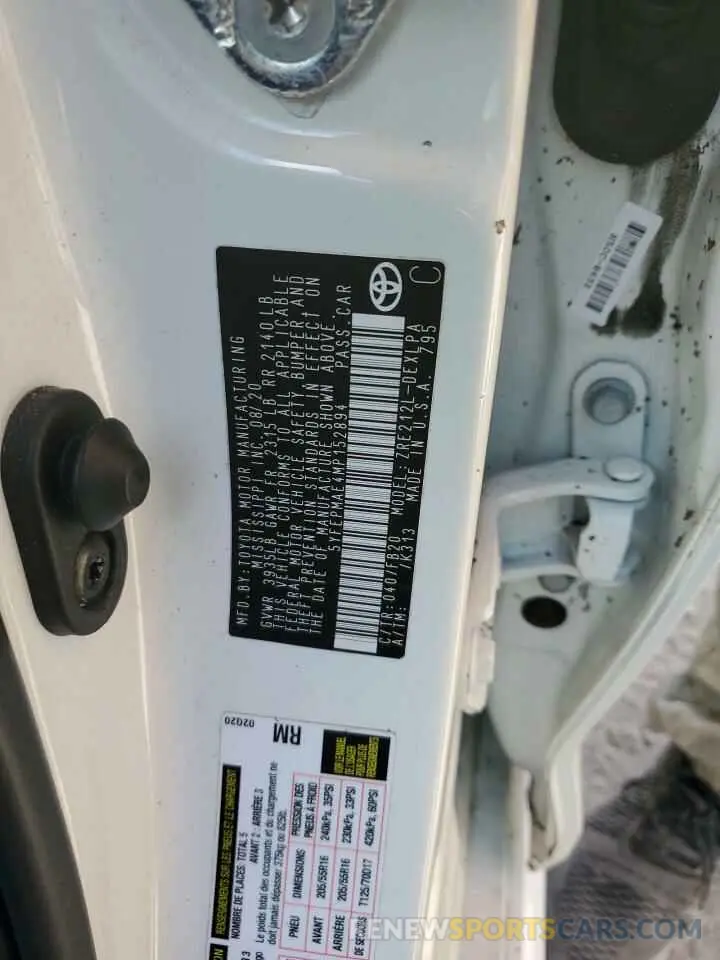 13 Photograph of a damaged car 5YFEPMAE4MP152894 TOYOTA COROLLA 2021